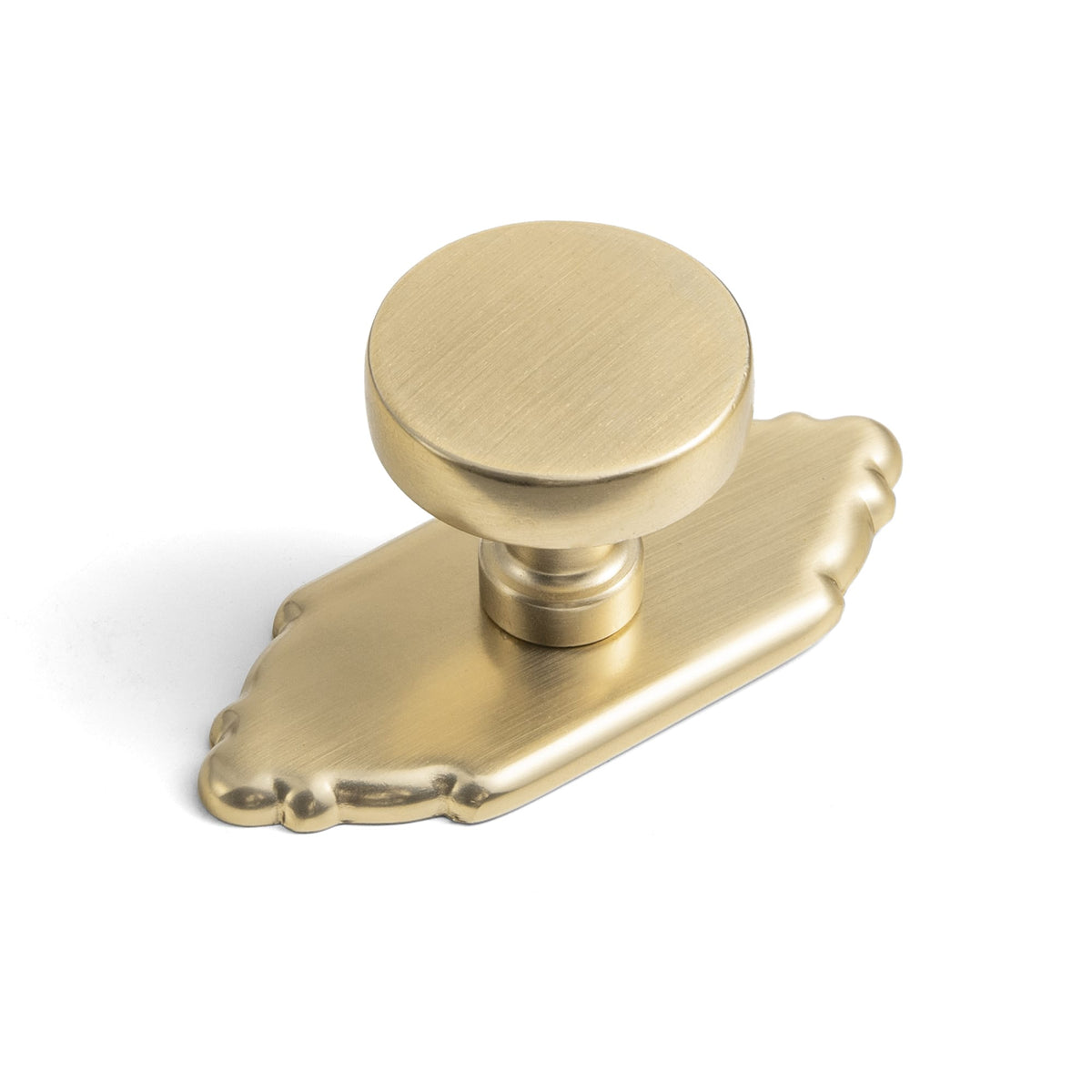 Goo-Ki Champagne Bronze / G024 / 1.2'' Knob 6 Pack Vintage Brass Zinc Alloy Cabinet Knob with Back Plate Single Hole Center Kitchen Hardware