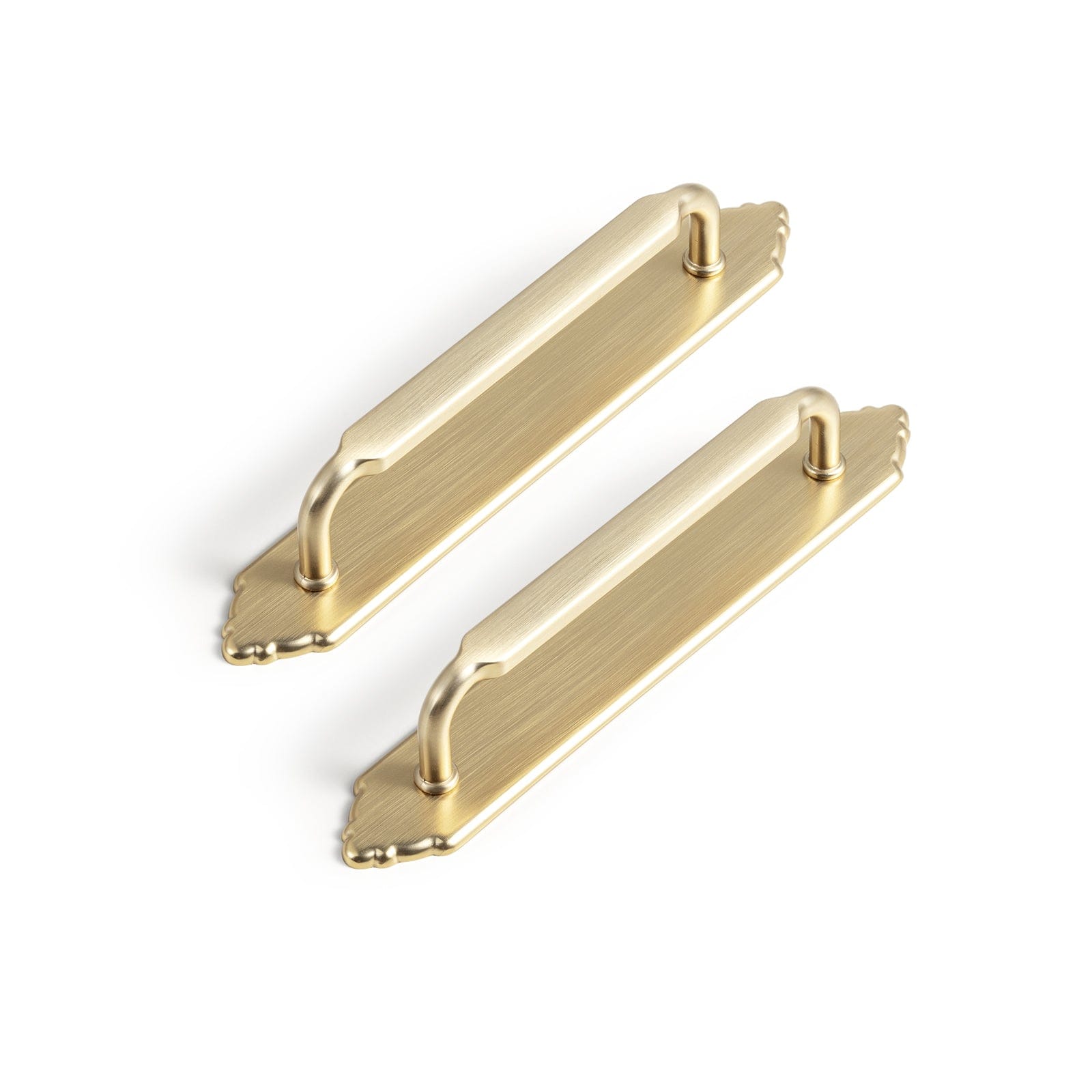 Goo-Ki Champagne Bronze / G024 / 5'' Hole Center 2 Pack Antique Brass Cabinet Pulls with Back Plate Zinc Alloy Drawer Handle with Long Back Plate