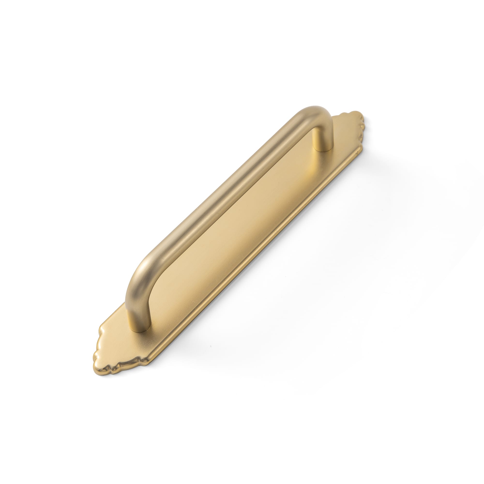 Goo-Ki Champagne Bronze / G024 / 5'' Hole Center 2 Pack Modern Geometric Zinc Alloy Cabinet Pulls with Back Plate Sleek Curved Sturdy Cabinet Handles