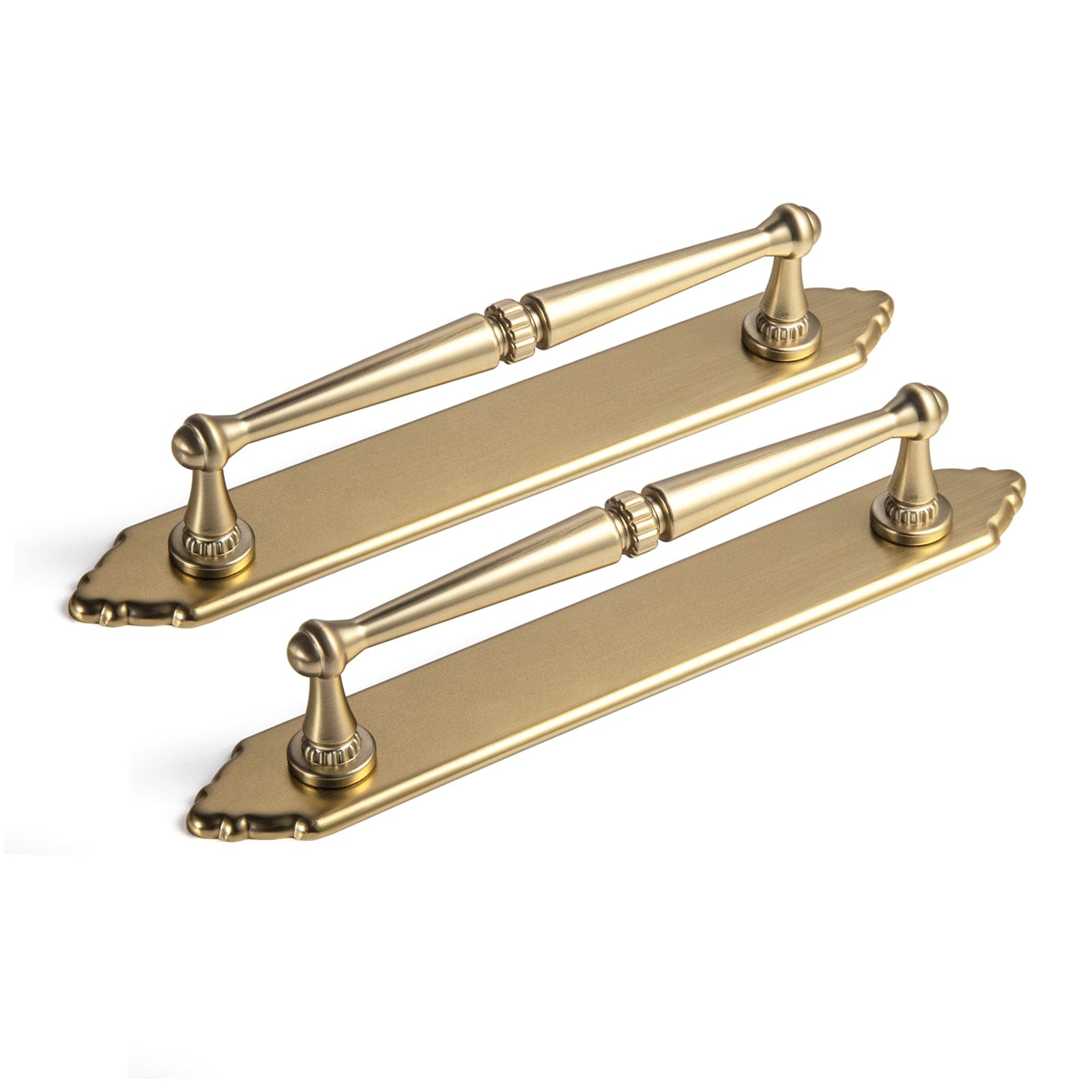 Goo-Ki Champagne Bronze / G024 / 5'' Hole Center 2 Pack Ornate Vintage Brass Drawer Pulls - Classic Cabinet Handles with Decorative Back Plates