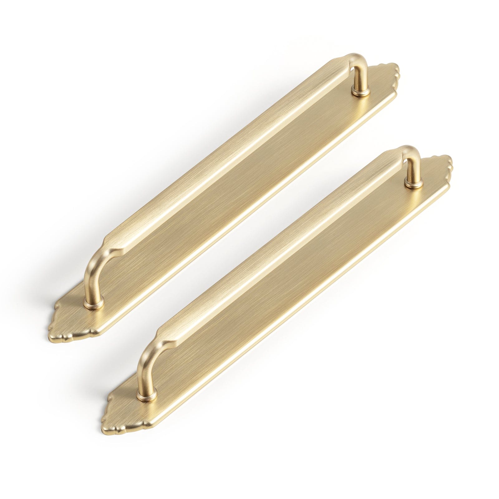Goo-Ki Champagne Bronze / G024 / 7.6'' Hole Center 2 Pack Antique Brass Cabinet Pulls with Back Plate Zinc Alloy Drawer Handle with Long Back Plate