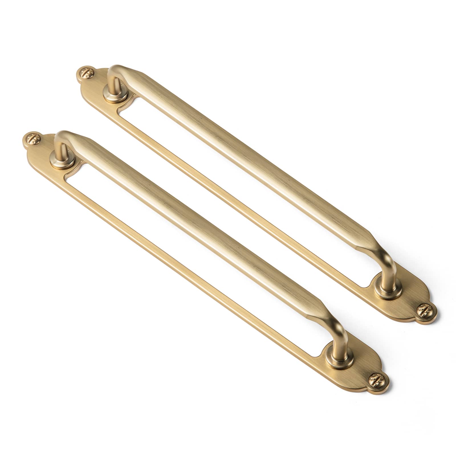 Goo-Ki Champagne Bronze / G025 / 7.6'' Hole Center 2 Pack Elegant Vintage Zinc Alloy Cabinet Handles with Long Backplate, Classic Furniture Hardware for Cabinets, Wardrobes & Dressers