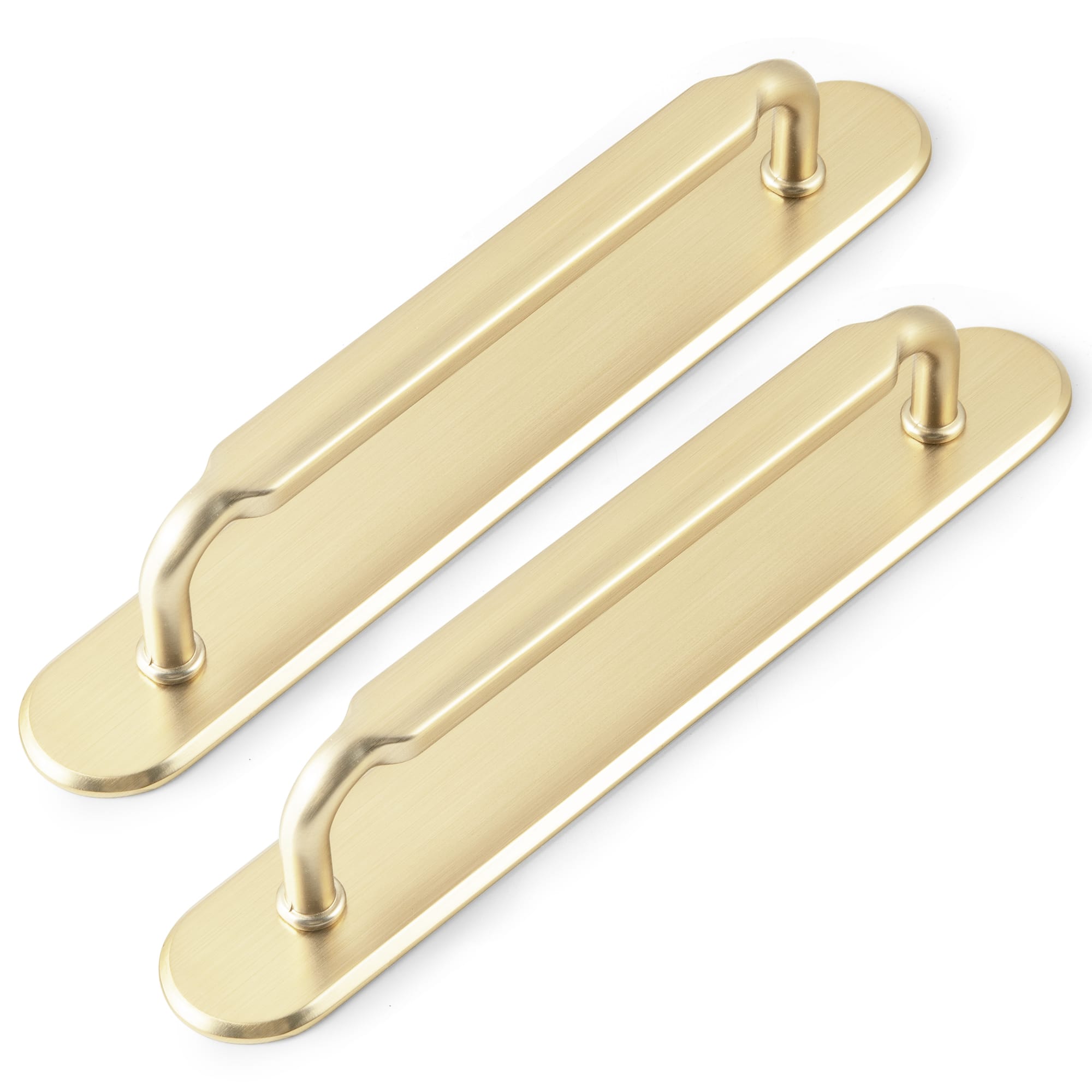 Goo-Ki Champagne Bronze / G028 / 5'' Hole Center 2 Pack Antique Brass Cabinet Pulls with Back Plate Zinc Alloy Drawer Handle with Long Back Plate