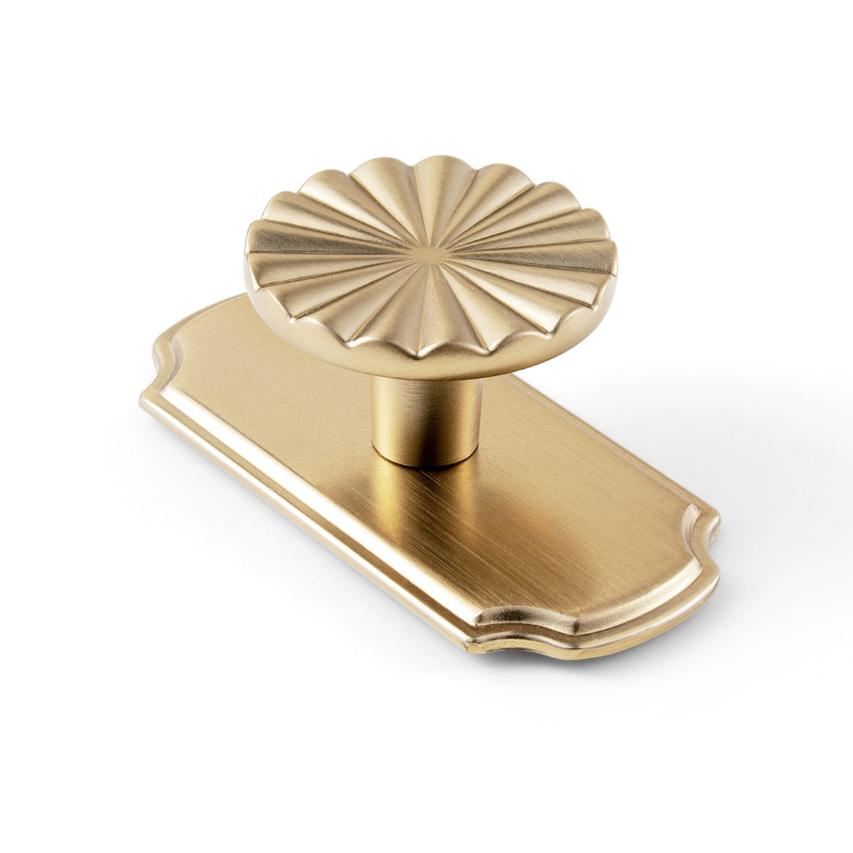 Goo-Ki Champagne Bronze / G031 / 6 Pack Vintage Sunburst Zinc Alloy Drawer Knob, Ornate Fluted Cabinet Knob with Multiple Backplate Styles