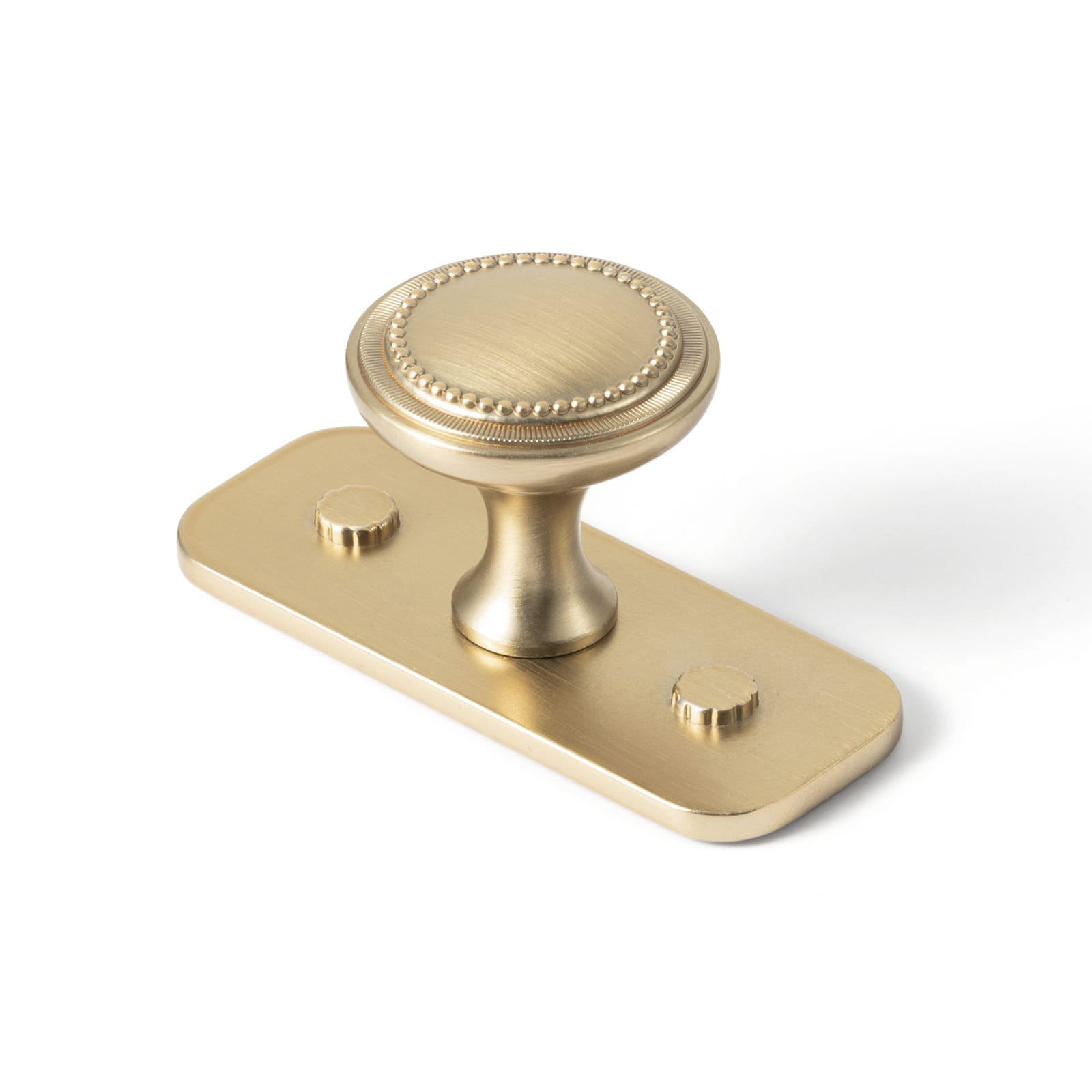 Goo-Ki Champagne Bronze / G032 / 6 Pack Antique Brass Zinc Alloy Cabinet Knob with Delicate Decorative Back Plate Set