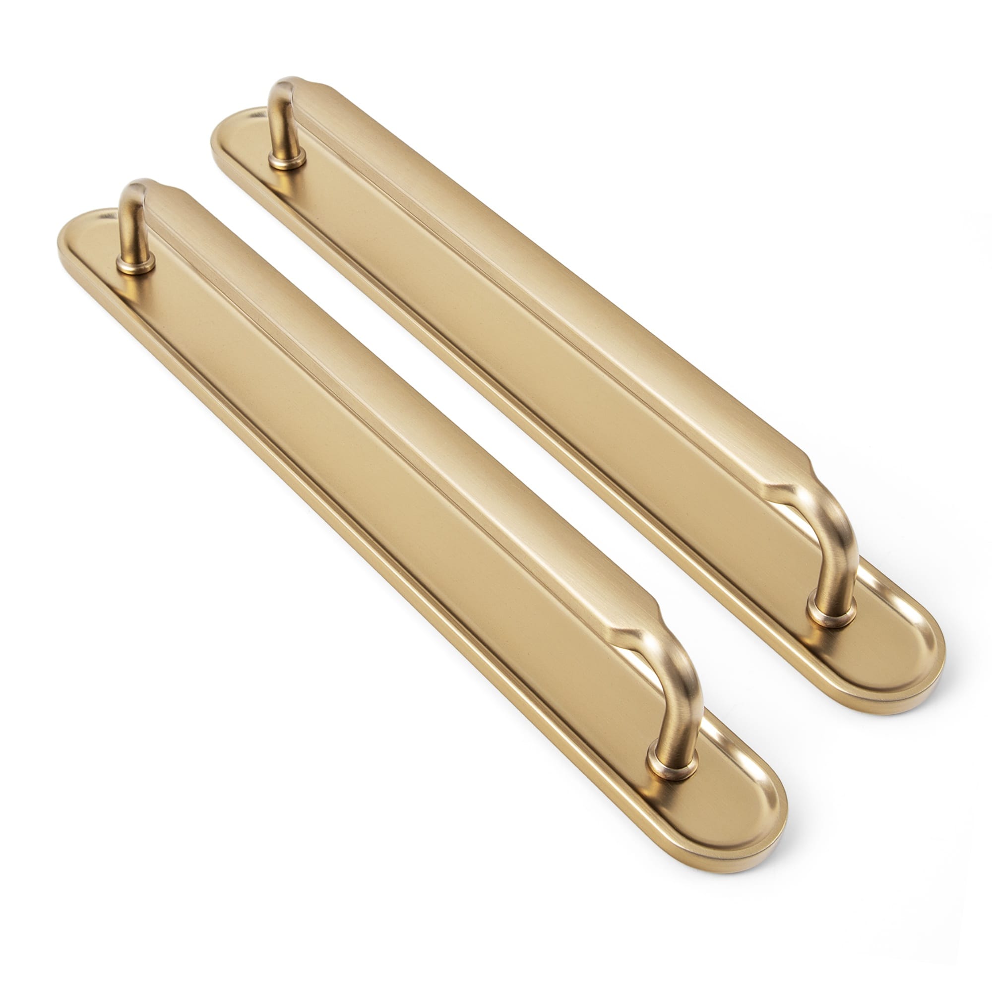 Goo-Ki Champagne Bronze / G033 / 7.6'' Hole Center 2 Pack Antique Brass Cabinet Pulls with Back Plate Zinc Alloy Drawer Handle with Long Back Plate