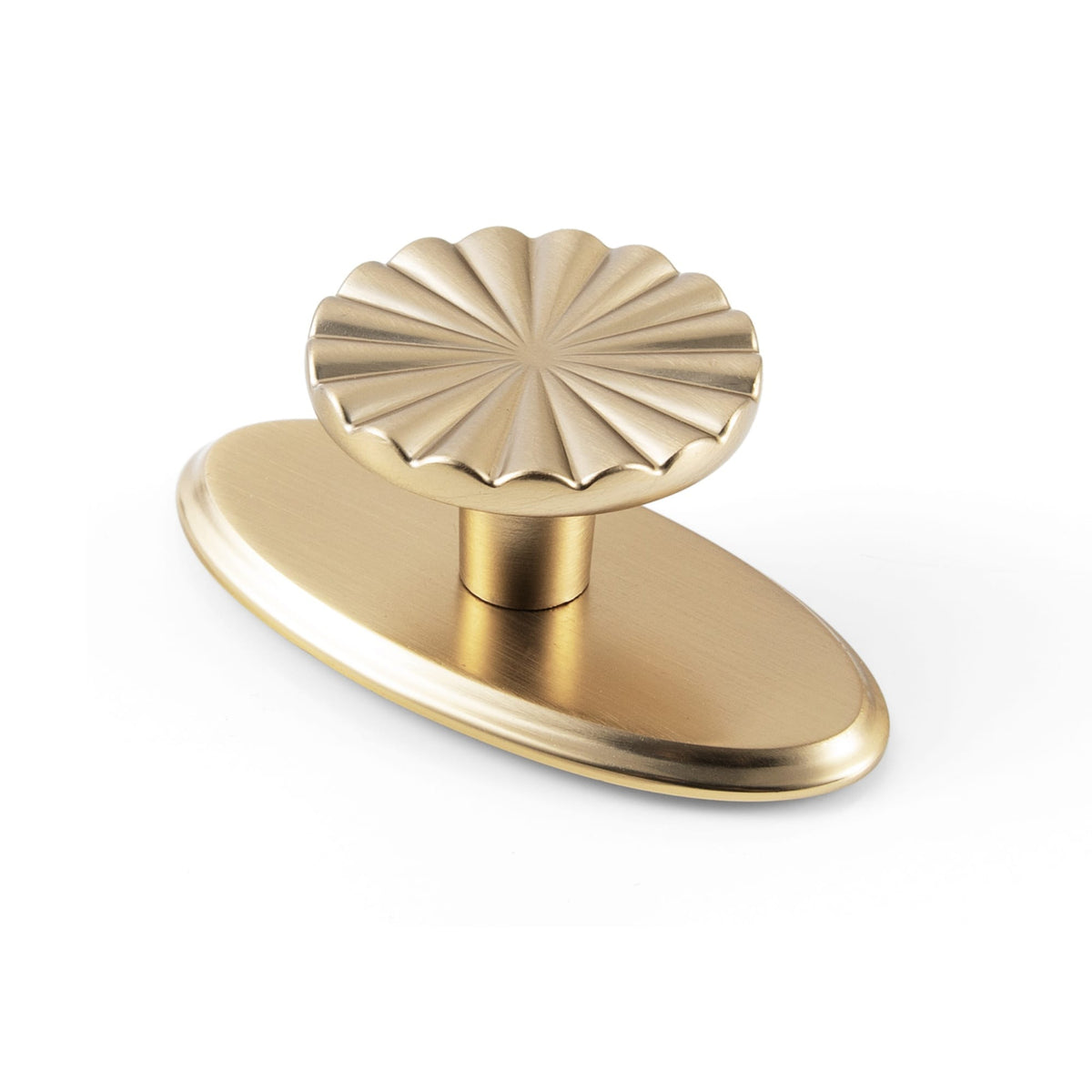 Goo-Ki Champagne Bronze / G036 / 6 Pack Vintage Sunburst Zinc Alloy Drawer Knob, Ornate Fluted Cabinet Knob with Multiple Backplate Styles