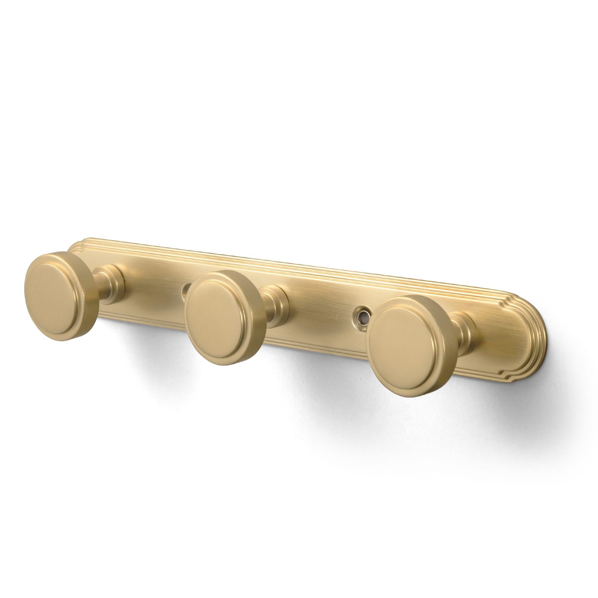 Goo-Ki Champagne Bronze / H014 / 3 Minimalist Round Knob Zinc Alloy Coat Hook Rail, Wall Mounted Robe Hanger for Coats, Towels & Accessories