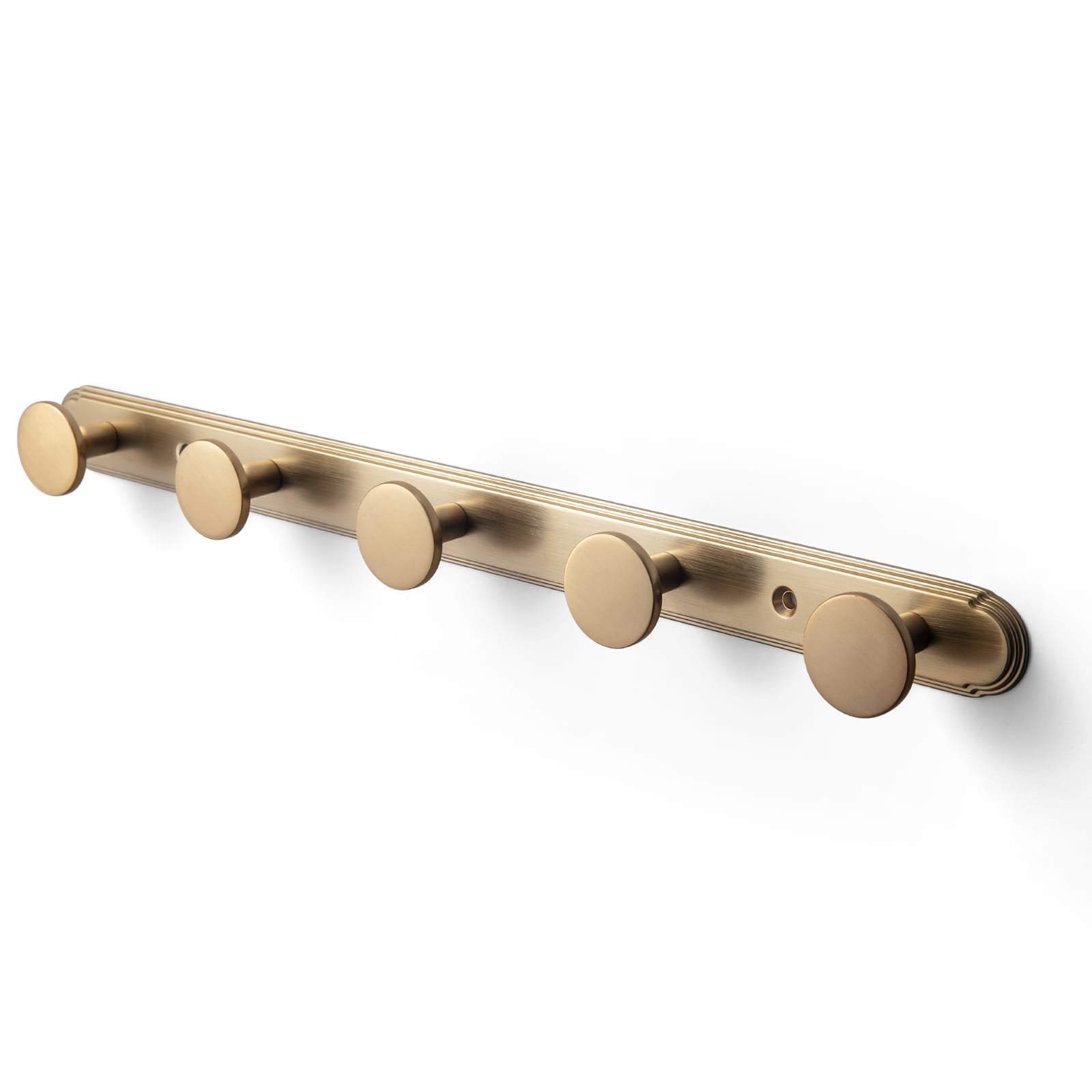 Goo-Ki Champagne Bronze / H014 / 5 Retro Zinc Alloy Multi-Hook Coat Rail, Heavy-Duty Round Knob Wall Hanger for Clothes, Hats, Towels, Ideal for Hallway & Closet