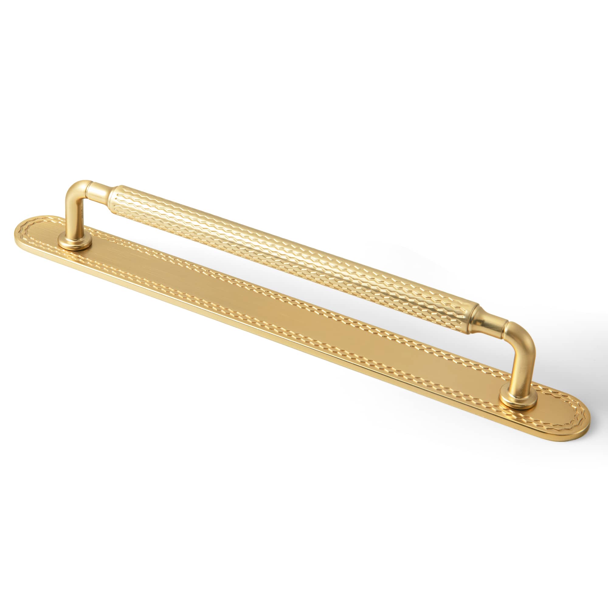 Goo-Ki Champagne Bronze / J / 7.6'' Hole Center 6 Pack Retro Wave Pattern Zinc Alloy Cabinet Handles with Mounting Back Plate Durable Drawer Pulls