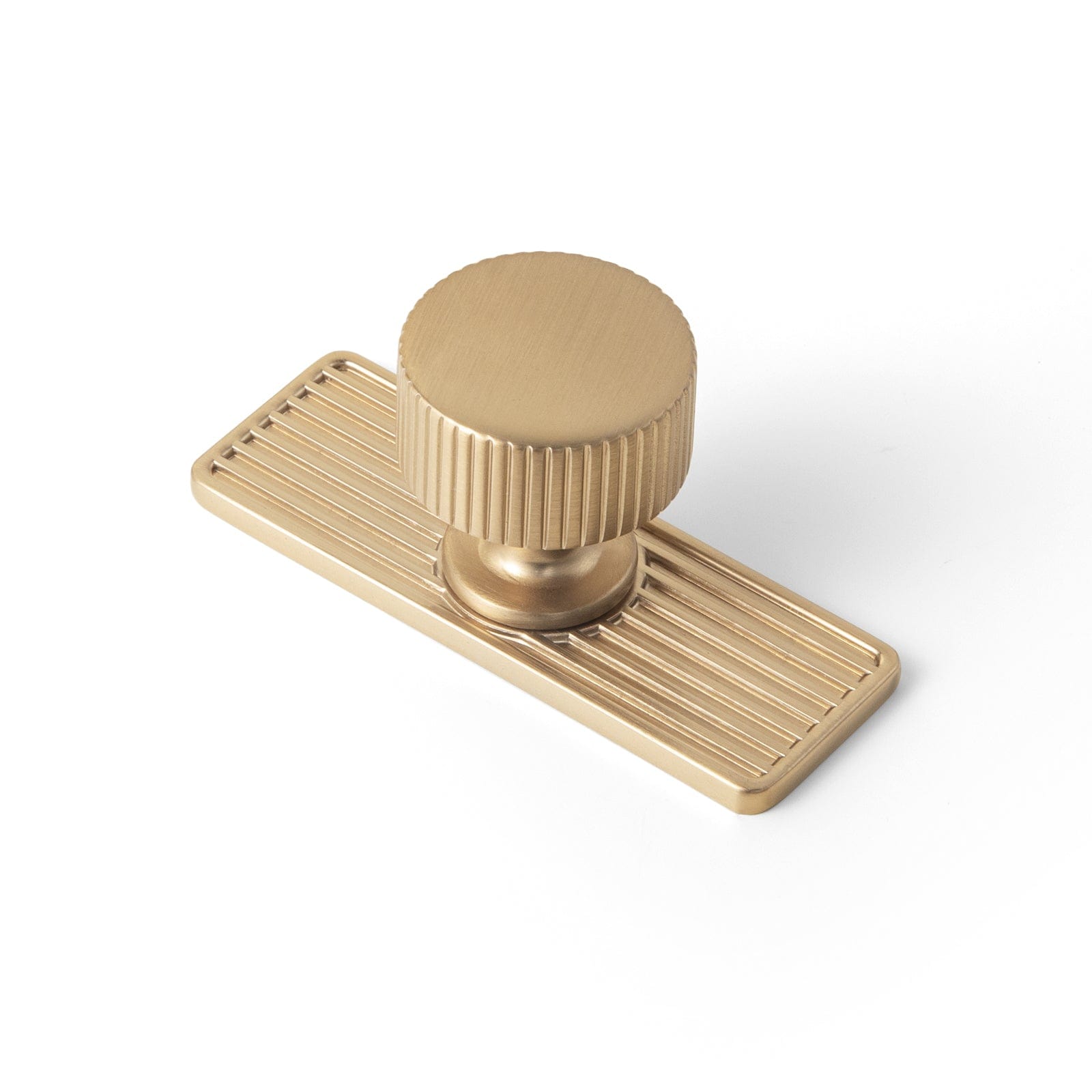 Goo-Ki Champagne Bronze / Knob / 2 Pack Striped Cabinet Pull Retro Brass Cabinet Handles Knobs with Back Plate