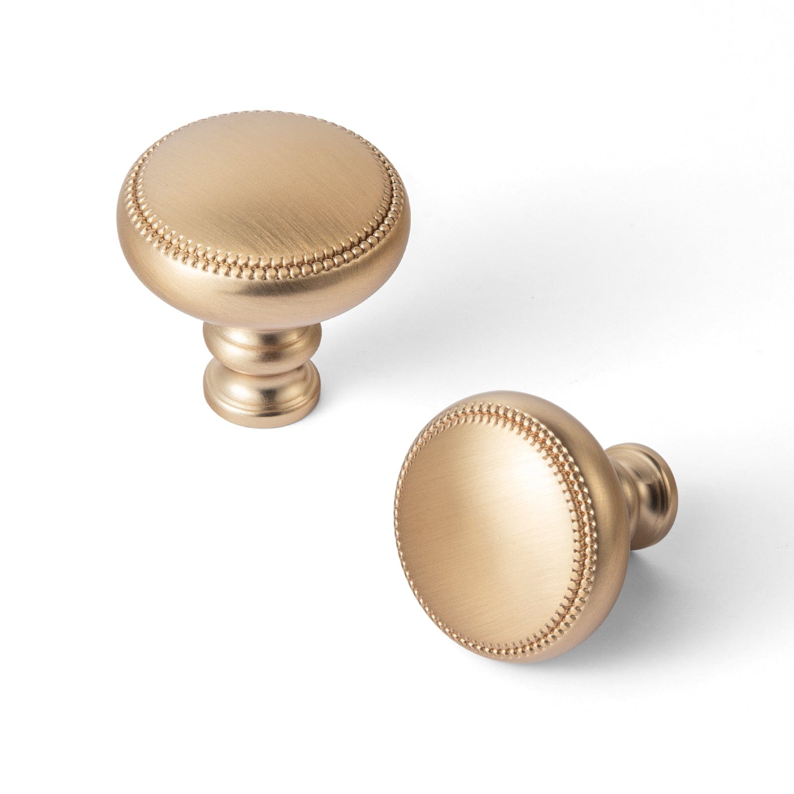 Goo-Ki Champagne Bronze / Knob / 6 Pack Classic Zinc Alloy Cabinet Knobs with Beaded Edge Vintage Style Drawer Hardware