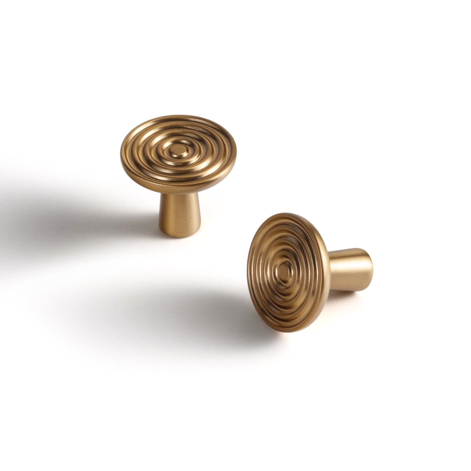 Goo-Ki Champagne Bronze / Knob / 6 Pack Concentric Circle Pattern Base Design Vintage Cabinet Handles