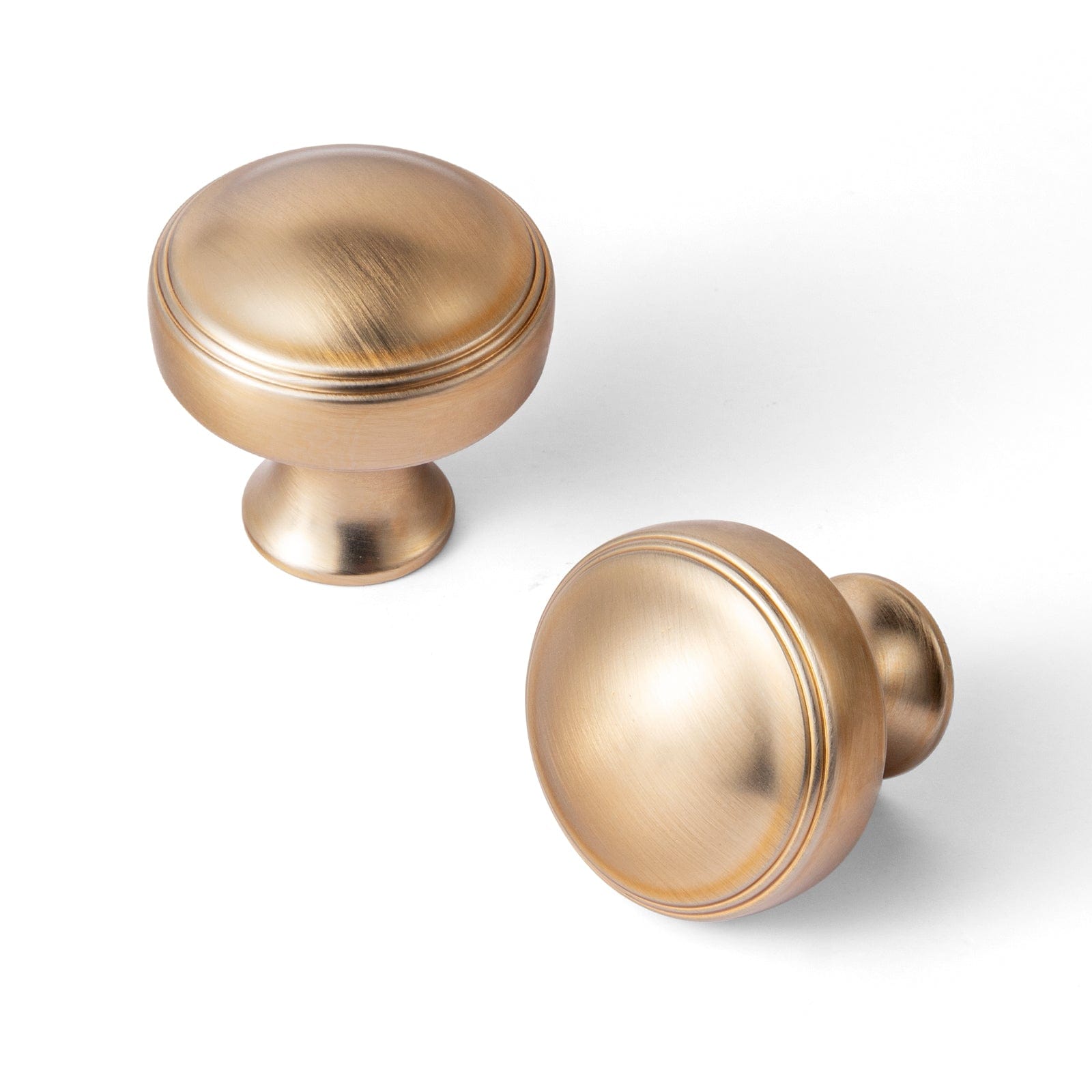 Goo-Ki Champagne Bronze / Knob / 6 Pack Ring-Lined Round Dome Cabinet Hardware Zinc Alloy Ball-Shaped Cabinet Knobs