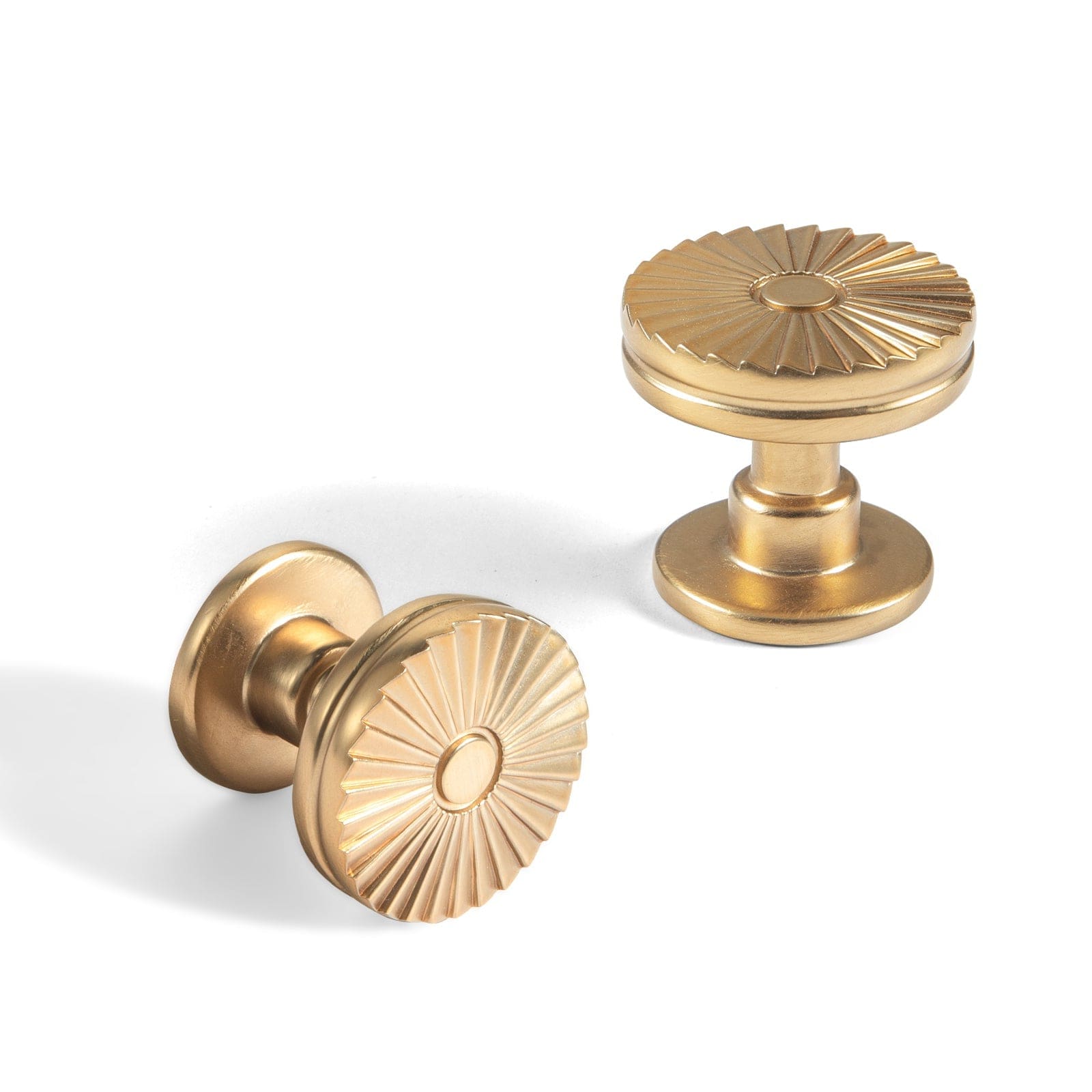 Goo-Ki Champagne Bronze / Knob / 6 Pack Sunburst - Shaped Vintage Brass Cabinet Knobs for Distinctive Style