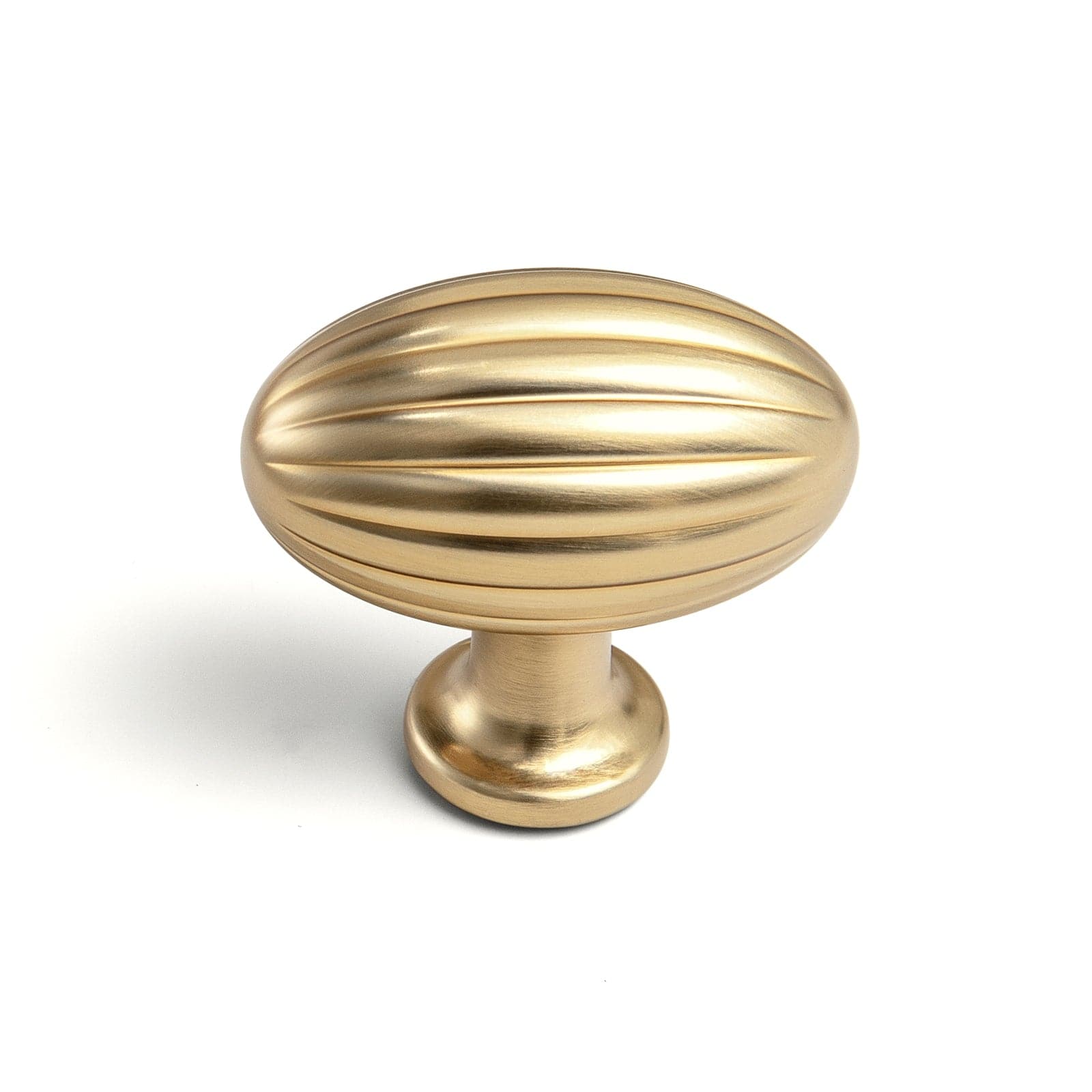 Goo-Ki Champagne Bronze / Knob / 6 Pack Vintage Ribbed Oval Zinc Alloy Cabinet Knobs - Sturdy Hardware for Kitchen