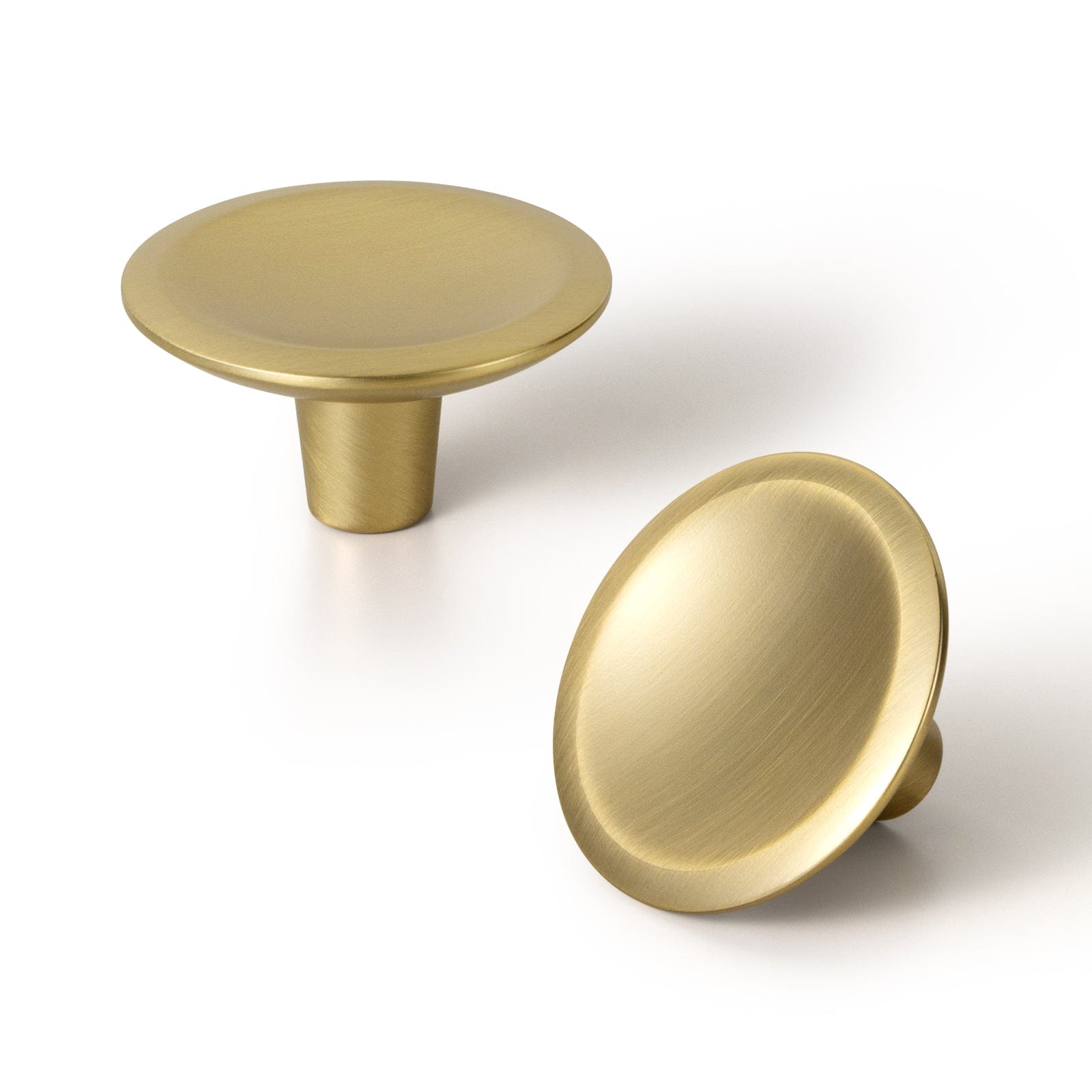 Goo-Ki Champagne Bronze / Knob Plus / 6 Pack Round Vintage Cabinet Knobs Concave Design with Tapered Base Kitchen Drawer Hardware