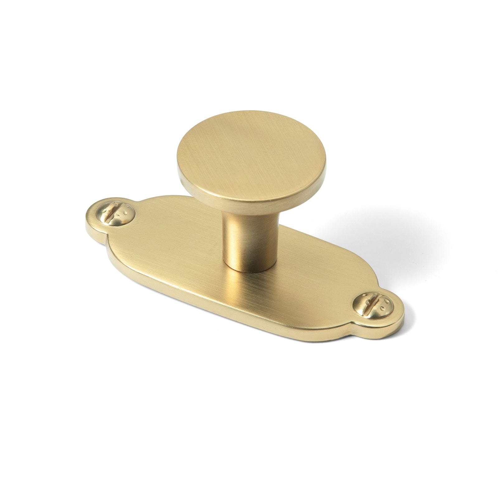 Goo-Ki Champagne Bronze / Knob with Back Plate G013 / 6 Pack Long Cabinet Bar Pulls Antique Vintage Brass Solid Drawer Handles