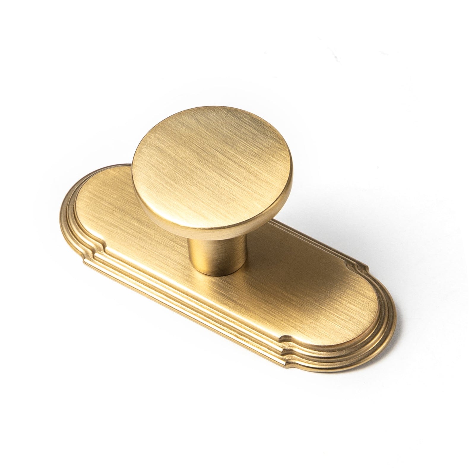 Goo-Ki Champagne Bronze / Knob with Back Plate G014 / 6 Pack Long Cabinet Bar Pulls Antique Vintage Brass Solid Drawer Handles
