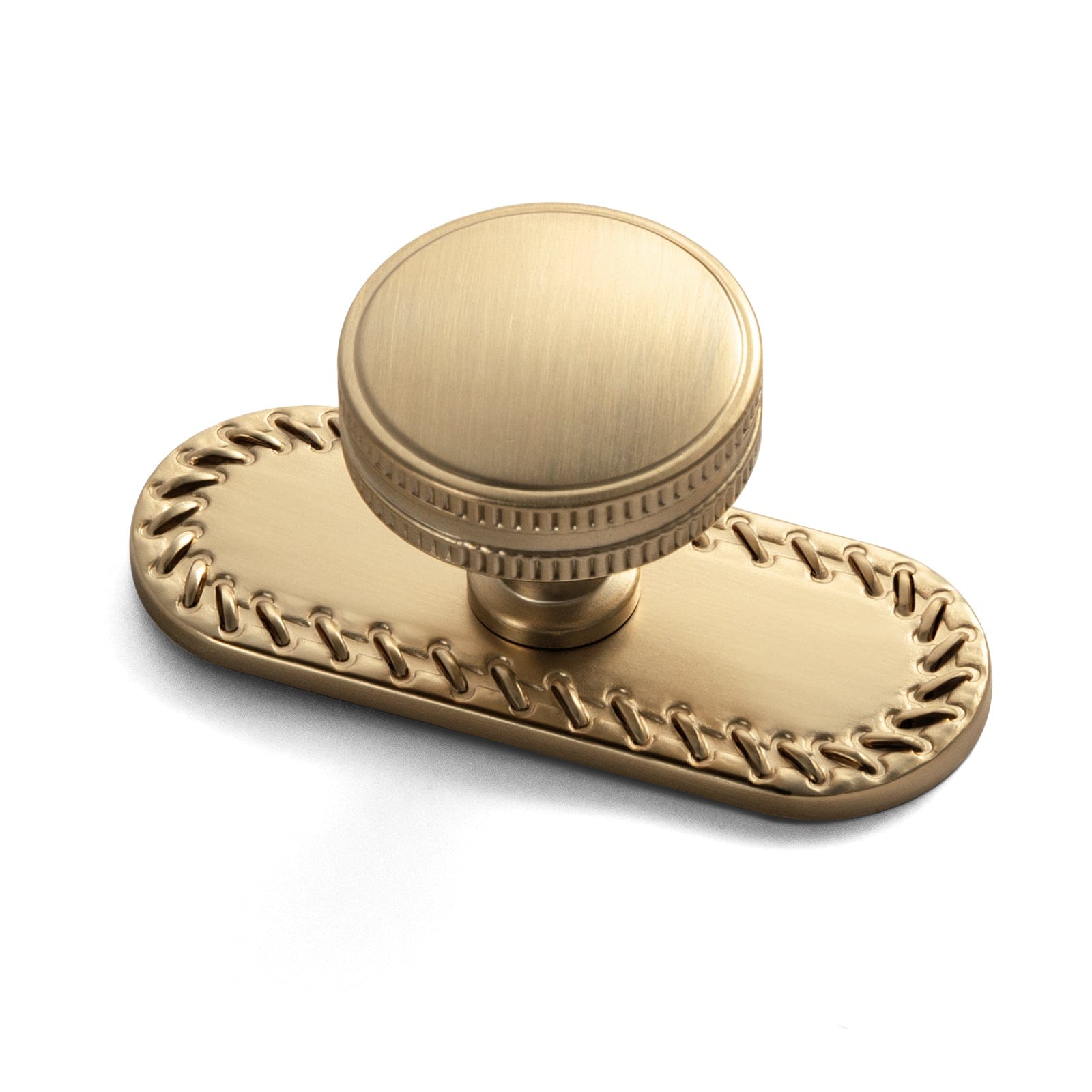 Goo-Ki Champagne Bronze / Knob with Back Plate G016 / 6 Pack Distinctive Artistic Engravings Single Hole Round Cabinet Knob Retro Flair Kitchen Hardware