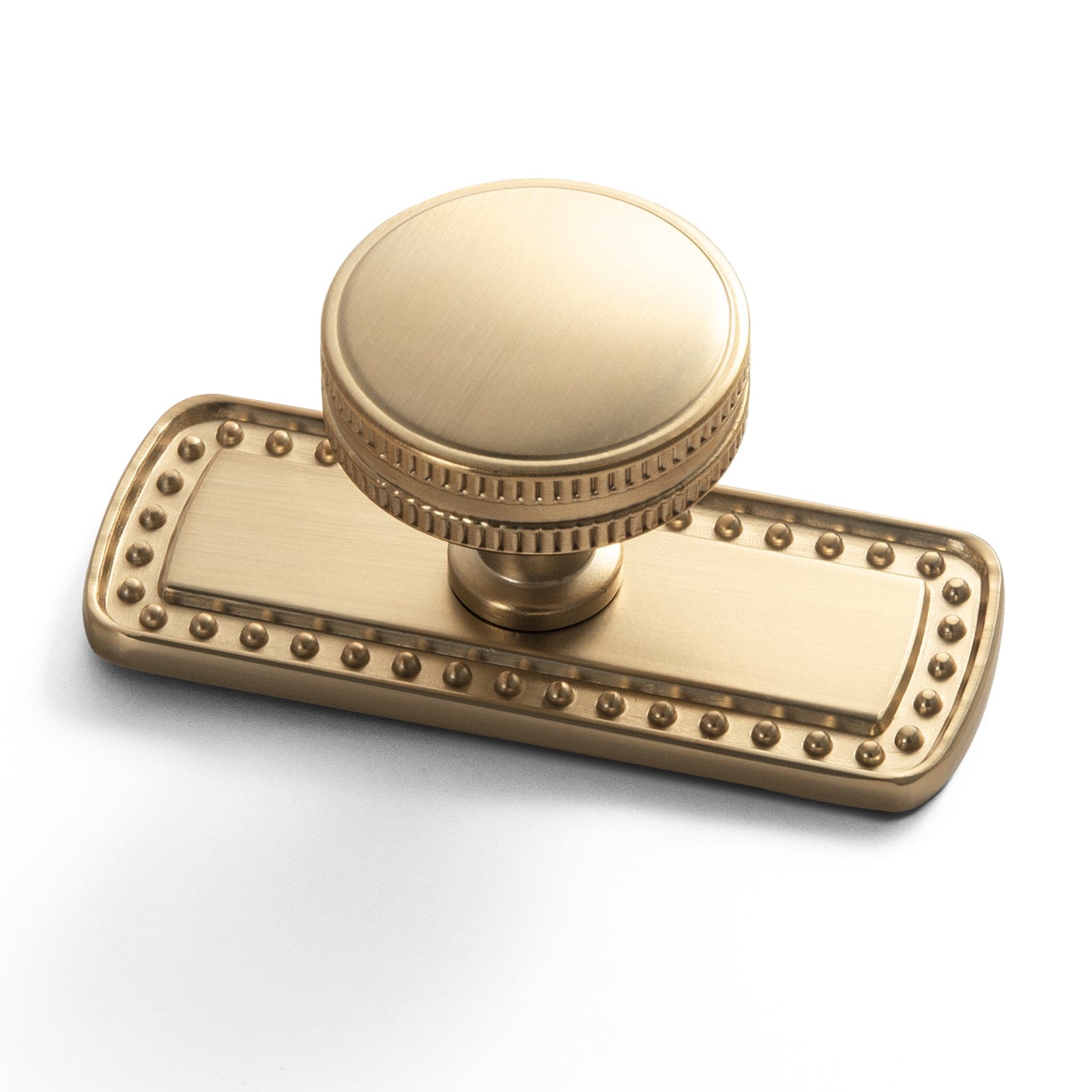 Goo-Ki Champagne Bronze / Knob with Back Plate G018 / 6 Pack Distinctive Artistic Engravings Single Hole Round Cabinet Knob Retro Flair Kitchen Hardware