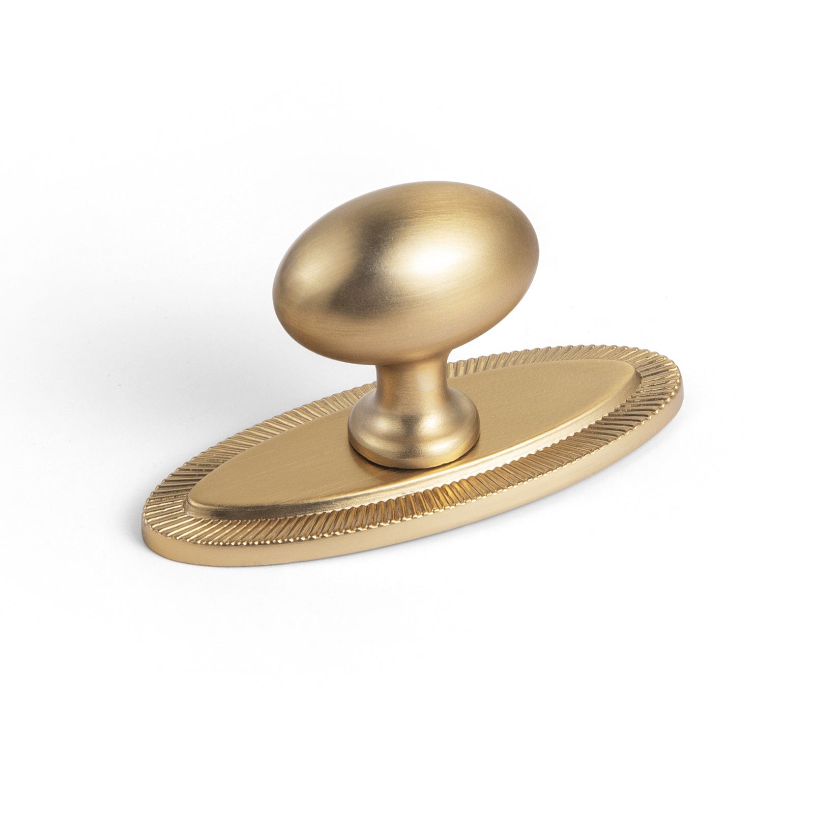 Goo-Ki Champagne Bronze / Knob with Oval Back Plate E / 6 Pack Antique Oval Cabinet Knobs Zinc Alloy 1.4 Inch Diameter Drawer Knobs