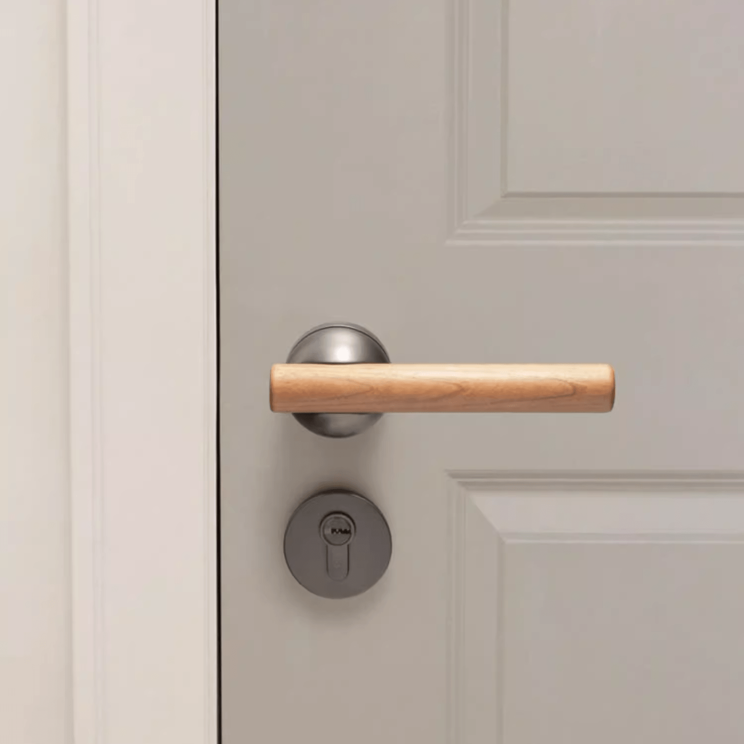 Goo-Ki Cherry Wood Door Lock Bedroom Interior Door Handle Anti-theft Home Security Door Lock