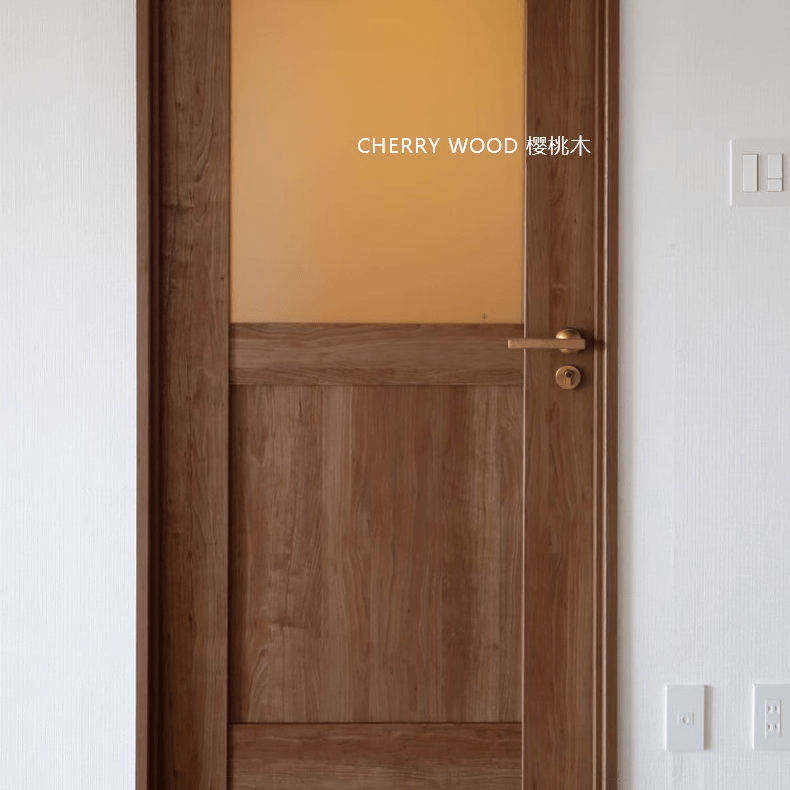 Goo-Ki Cherry Wood Door Lock Bedroom Interior Door Handle Anti-theft Home Security Door Lock