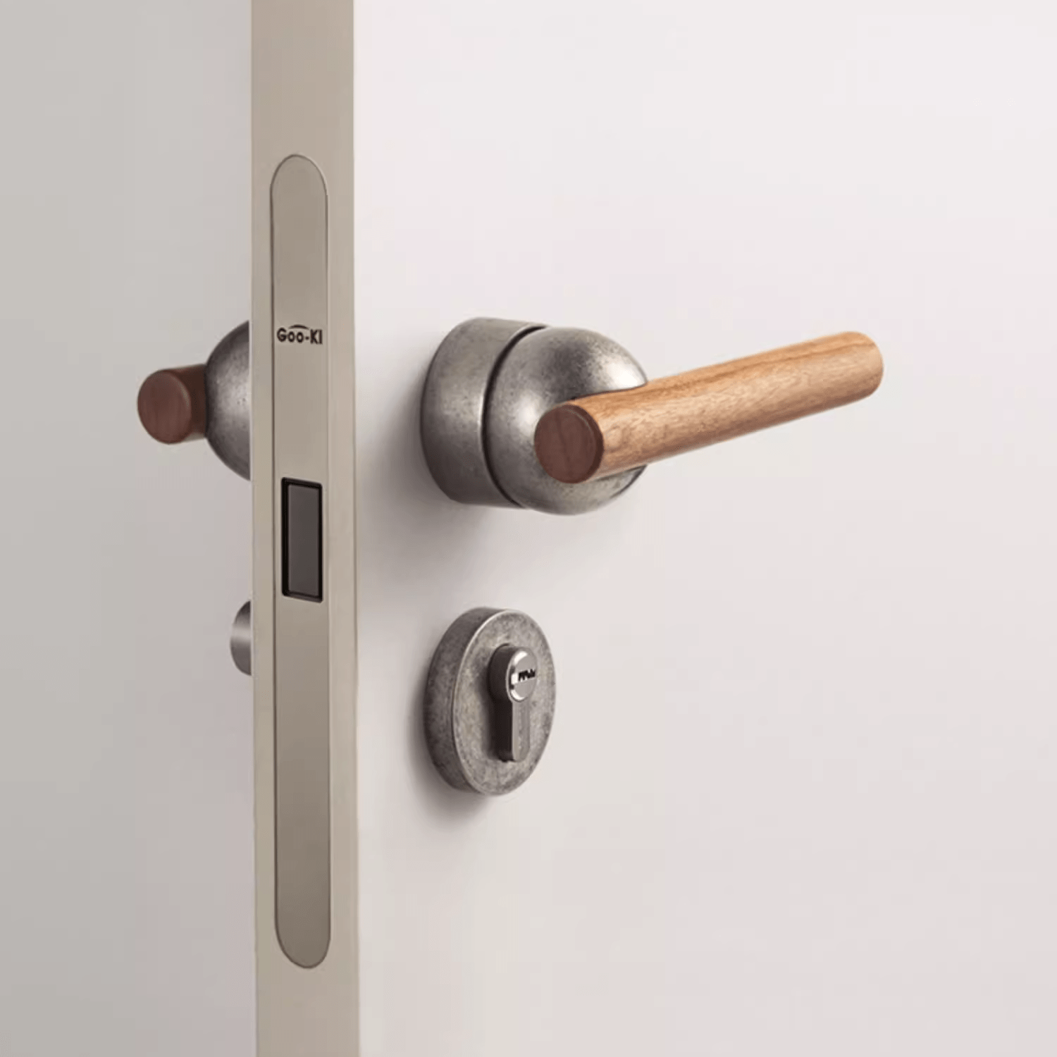 Goo-Ki Cherry Wood Door Lock Bedroom Interior Door Handle Anti-theft Home Security Door Lock