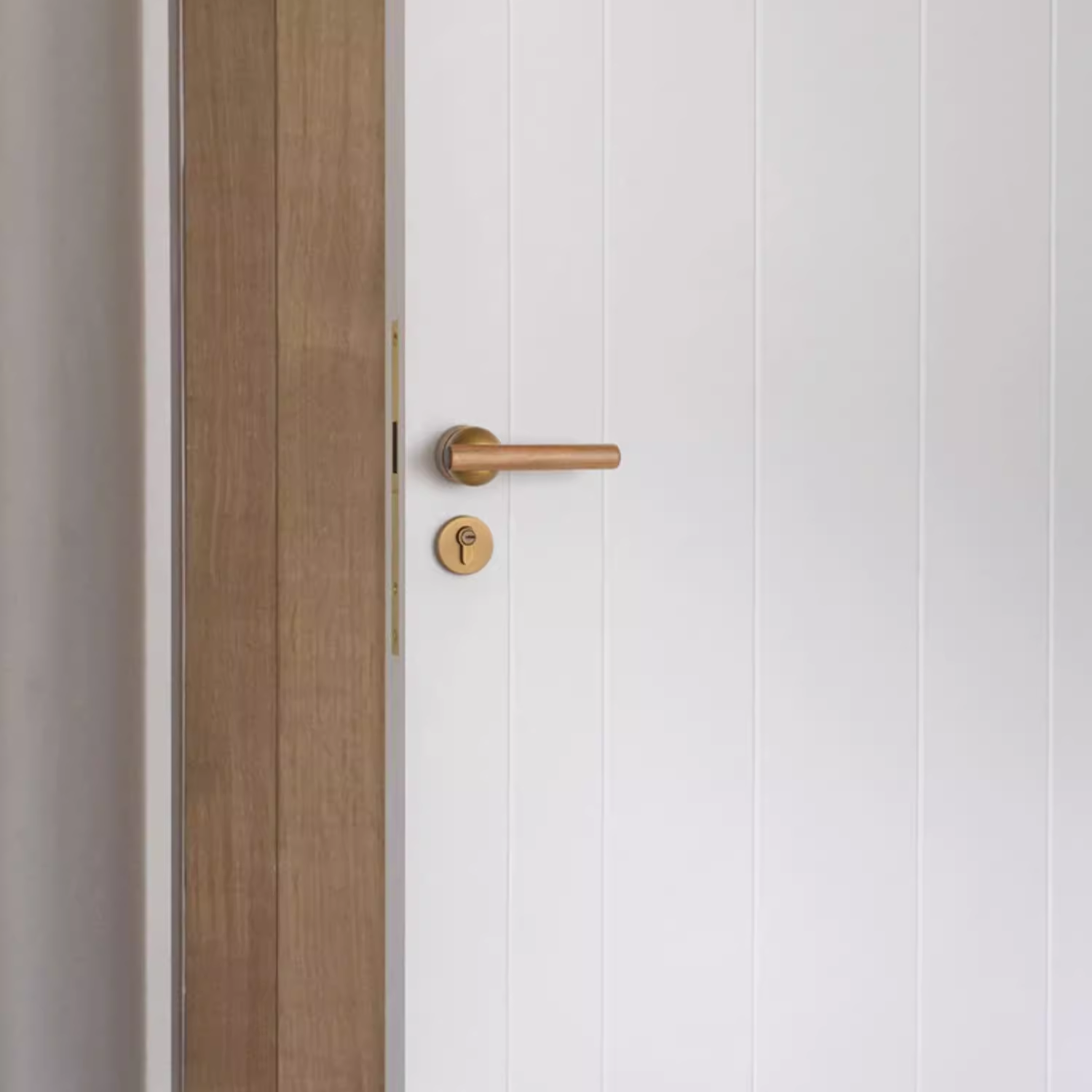 Goo-Ki Cherry Wood Door Lock Bedroom Interior Door Handle Anti-theft Home Security Door Lock