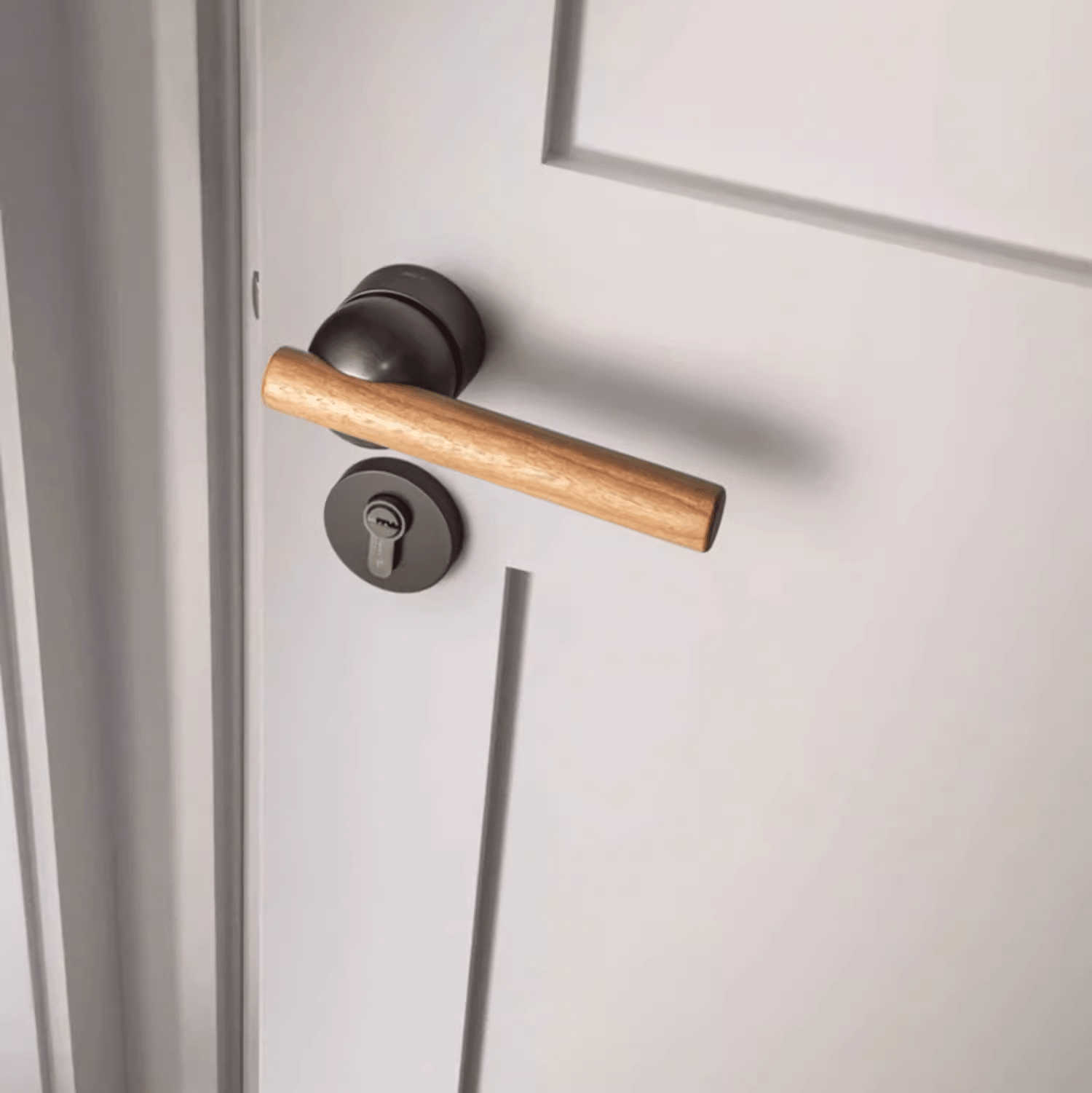 Goo-Ki Cherry Wood Door Lock Bedroom Interior Door Handle Anti-theft Home Security Door Lock
