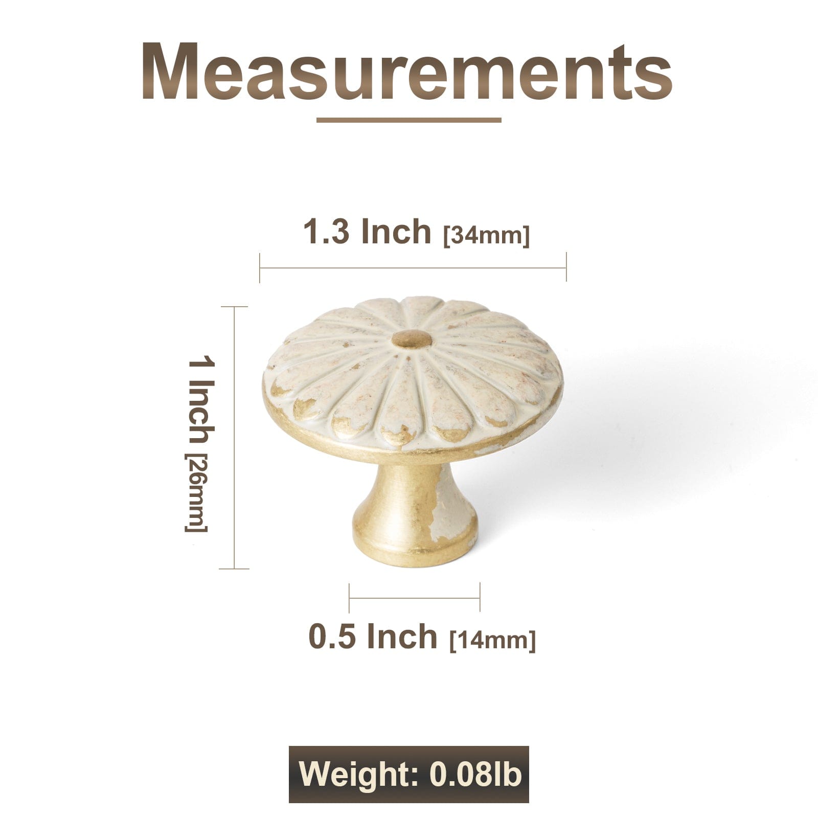 Goo-Ki Chrysanthemum Pattern Embossed Cabinet Knobs Distressed Zinc Alloy Furniture Hardware