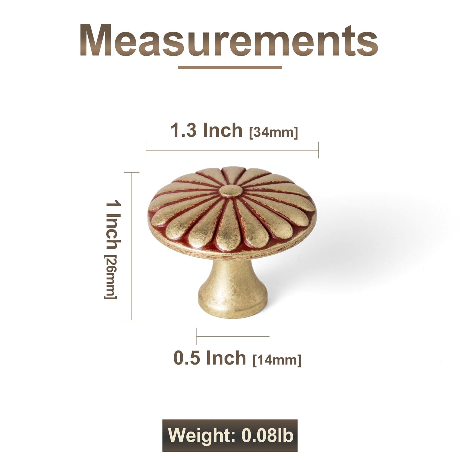 Goo-Ki Chrysanthemum Pattern Embossed Cabinet Knobs Distressed Zinc Alloy Furniture Hardware