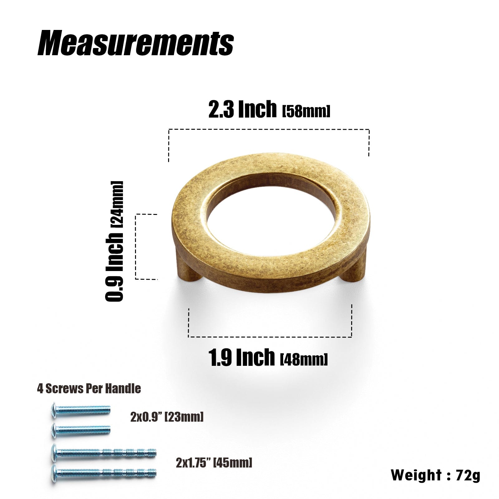 Goo-Ki Circular Luxury Ring Pull Casual Cabinet Pulls for Drawer Cupboard