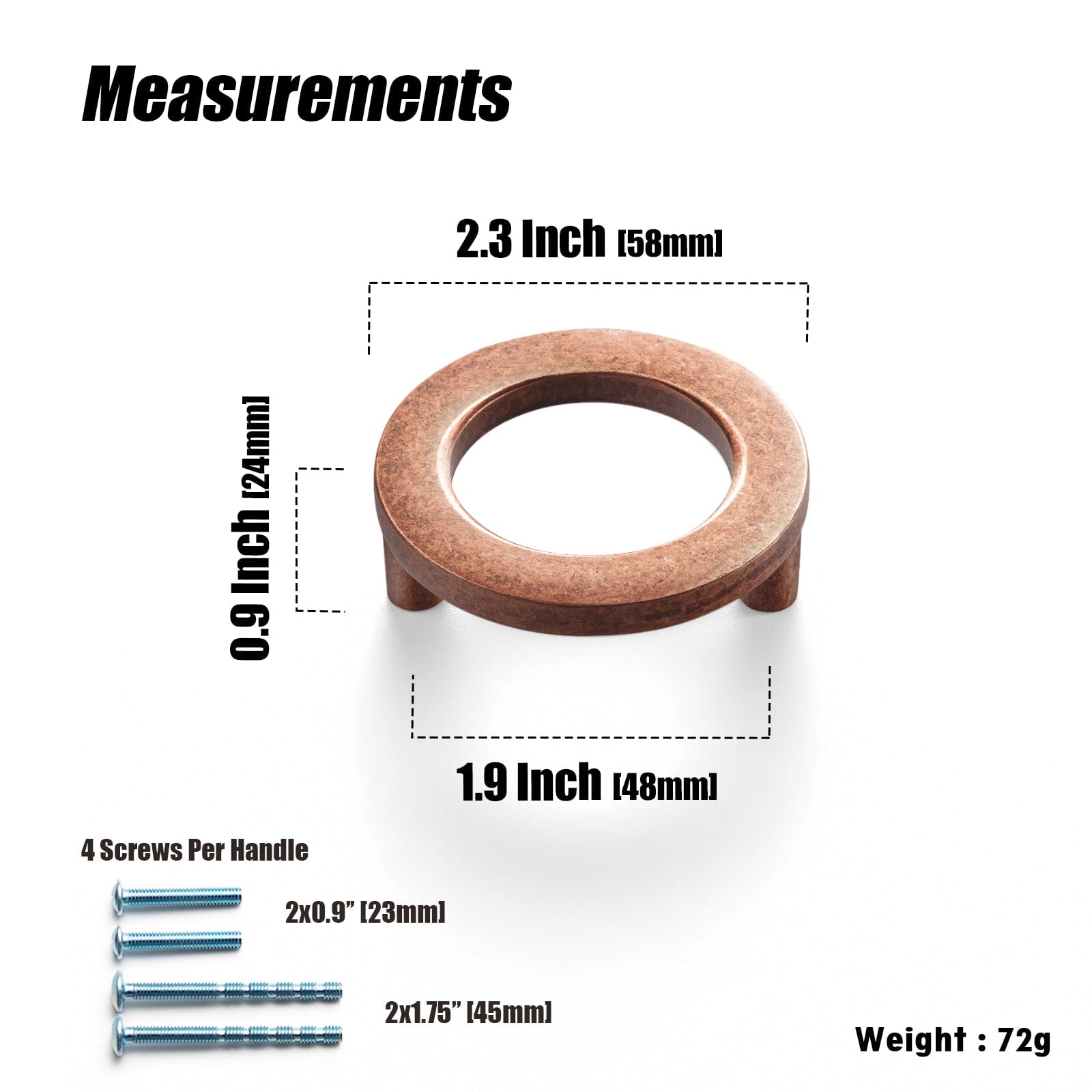 Goo-Ki Circular Luxury Ring Pull Casual Cabinet Pulls for Drawer Cupboard