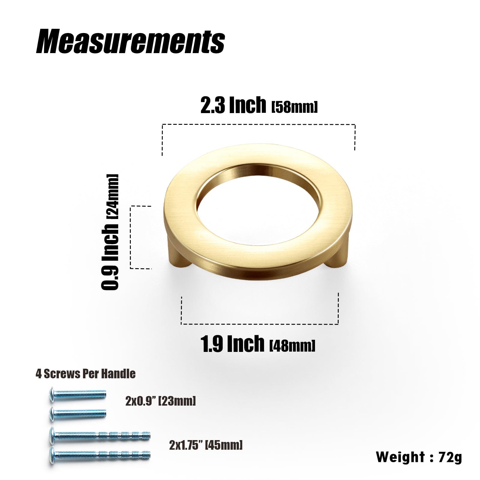 Goo-Ki Circular Luxury Ring Pull Casual Cabinet Pulls for Drawer Cupboard