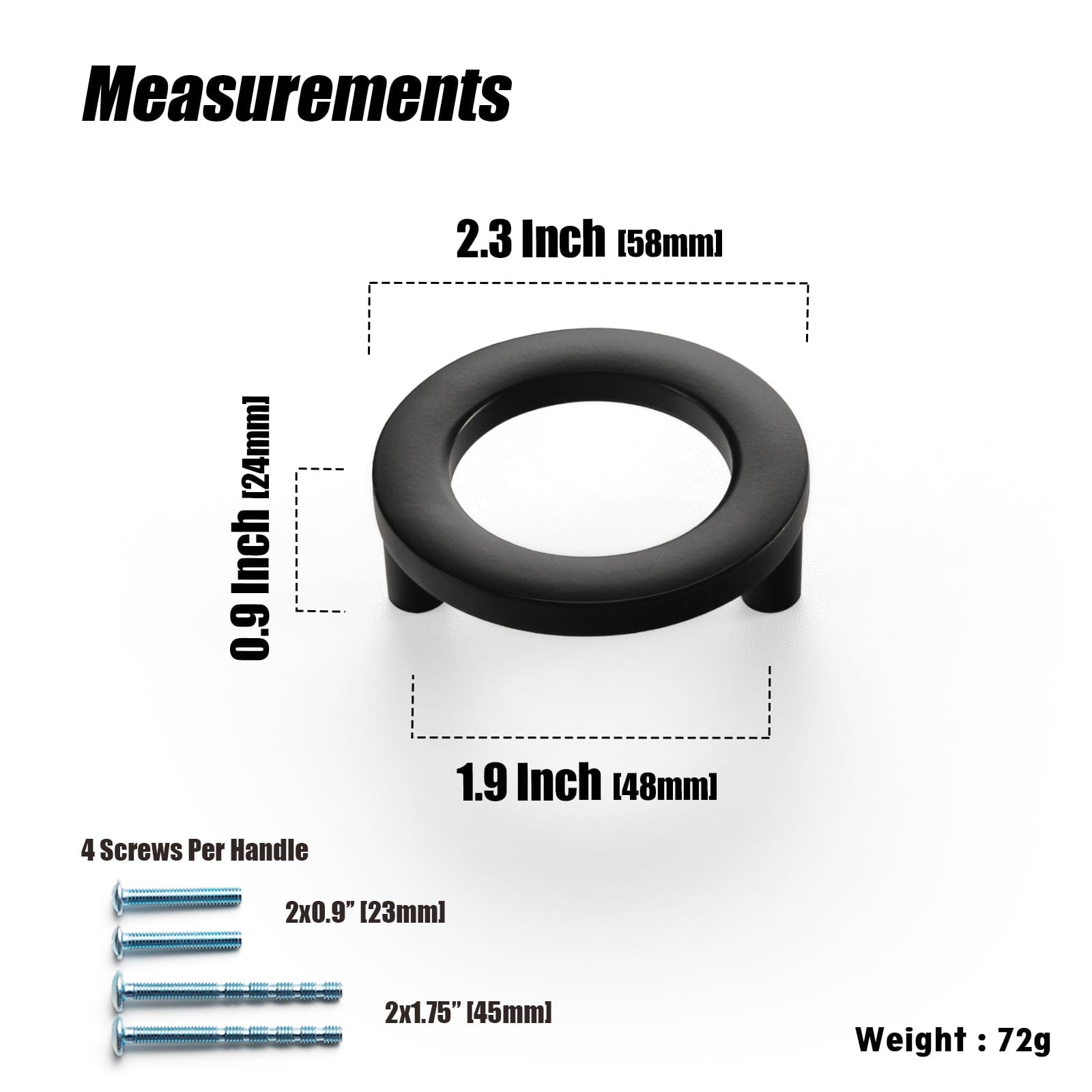 Goo-Ki Circular Luxury Ring Pull Casual Cabinet Pulls for Drawer Cupboard