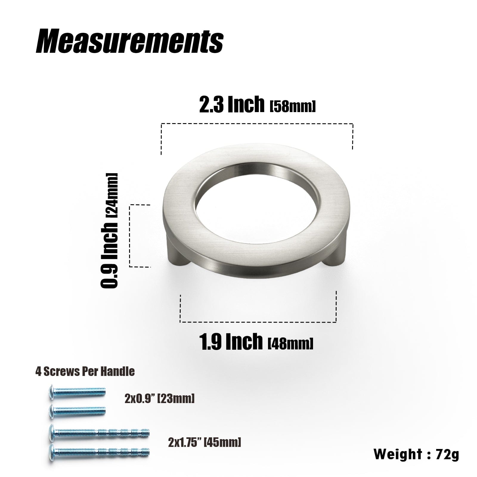 Goo-Ki Circular Luxury Ring Pull Casual Cabinet Pulls for Drawer Cupboard