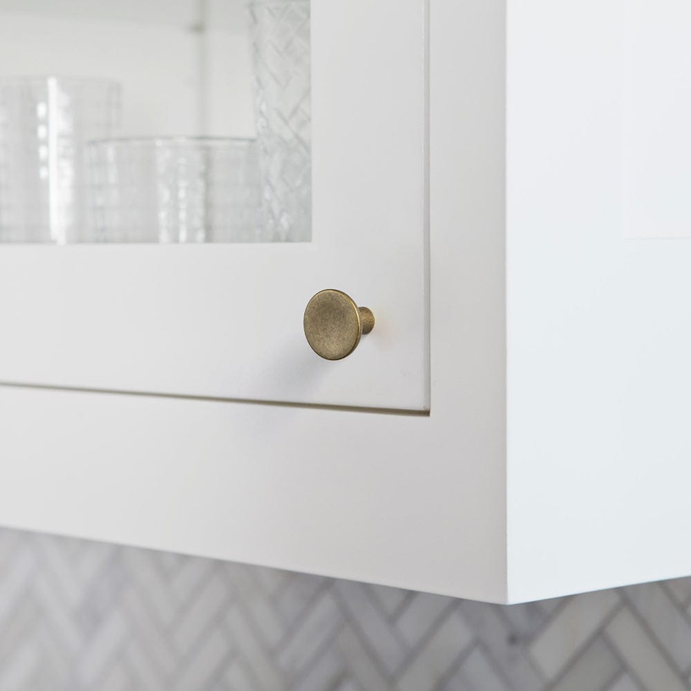 Goo-Ki Classic Antique Brass Cabinet Knobs Minimalist Round Kitchen Handles Vintage Hardware