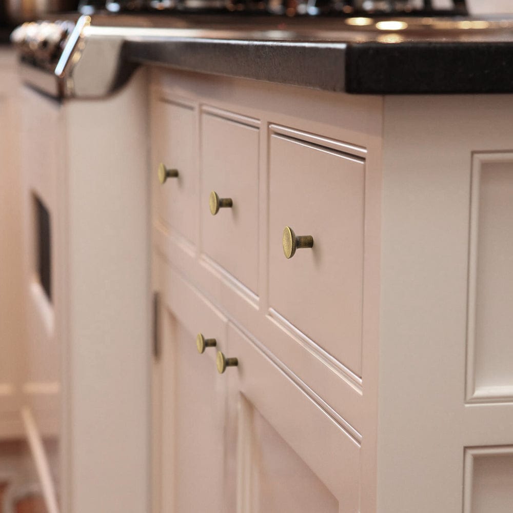 Goo-Ki Classic Antique Brass Cabinet Knobs Minimalist Round Kitchen Handles Vintage Hardware