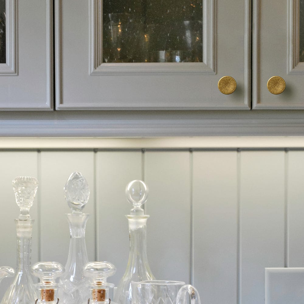 Goo-Ki Classic Antique Brass Cabinet Knobs Minimalist Round Kitchen Handles Vintage Hardware