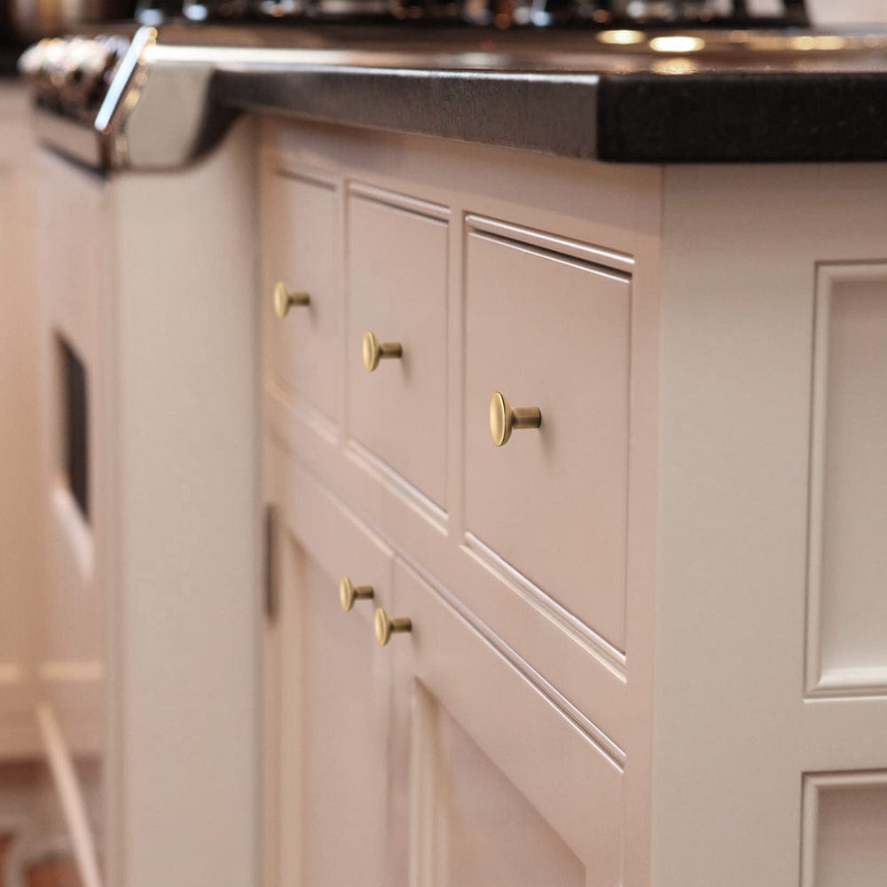 Goo-Ki Classic Antique Brass Cabinet Knobs Minimalist Round Kitchen Handles Vintage Hardware