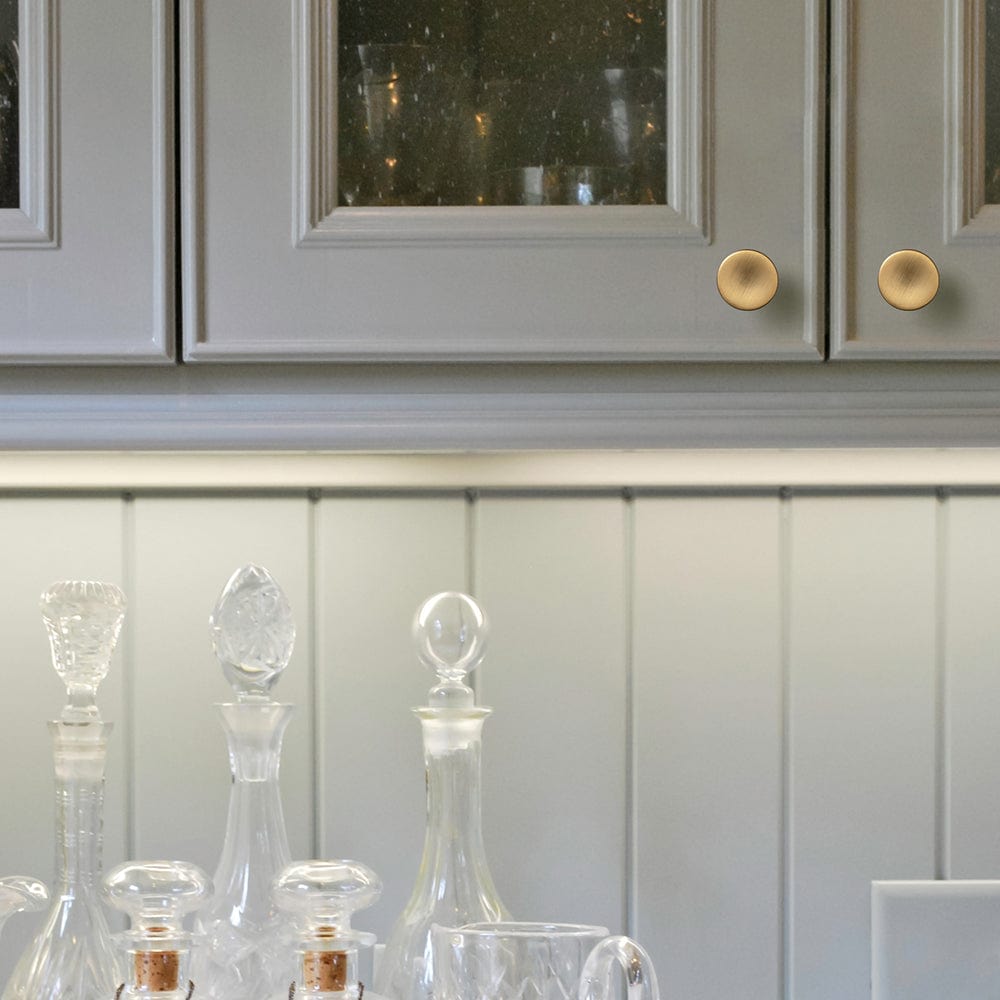 Goo-Ki Classic Antique Brass Cabinet Knobs Minimalist Round Kitchen Handles Vintage Hardware