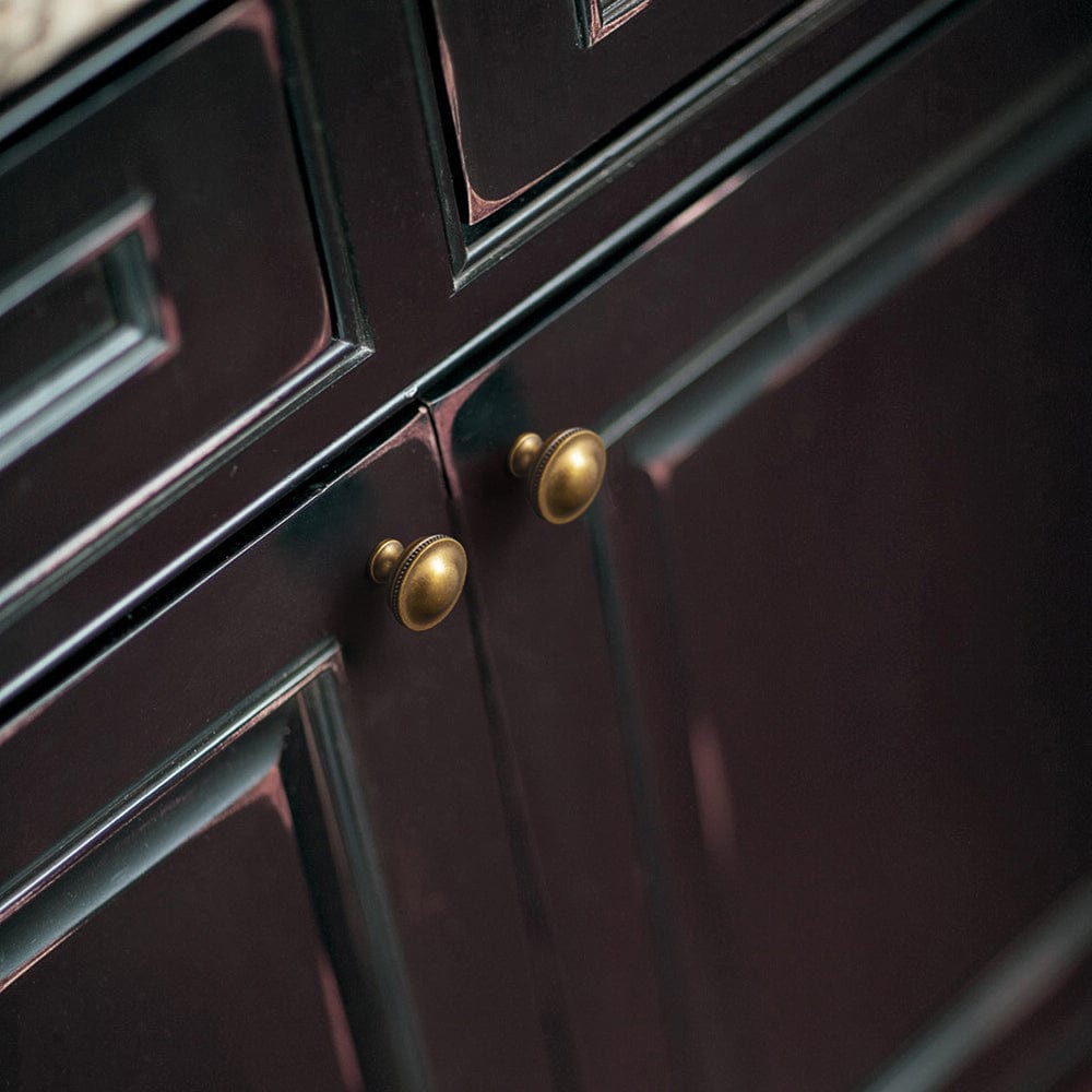 Goo-Ki Classic Antique Brass Cabinet Knobs with Beaded Edge Elegant Dome Drawer Knobs