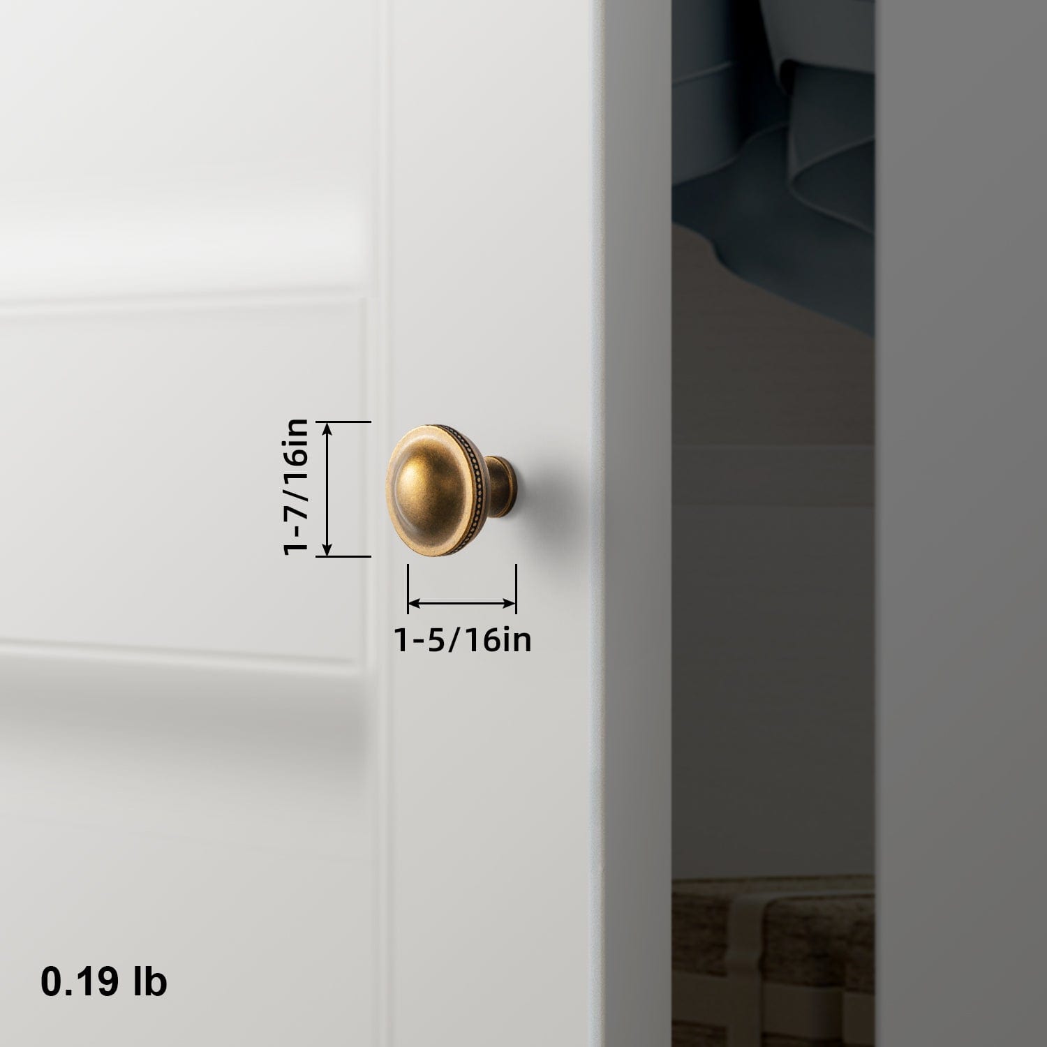 Goo-Ki Classic Antique Brass Cabinet Knobs with Beaded Edge Elegant Dome Drawer Knobs