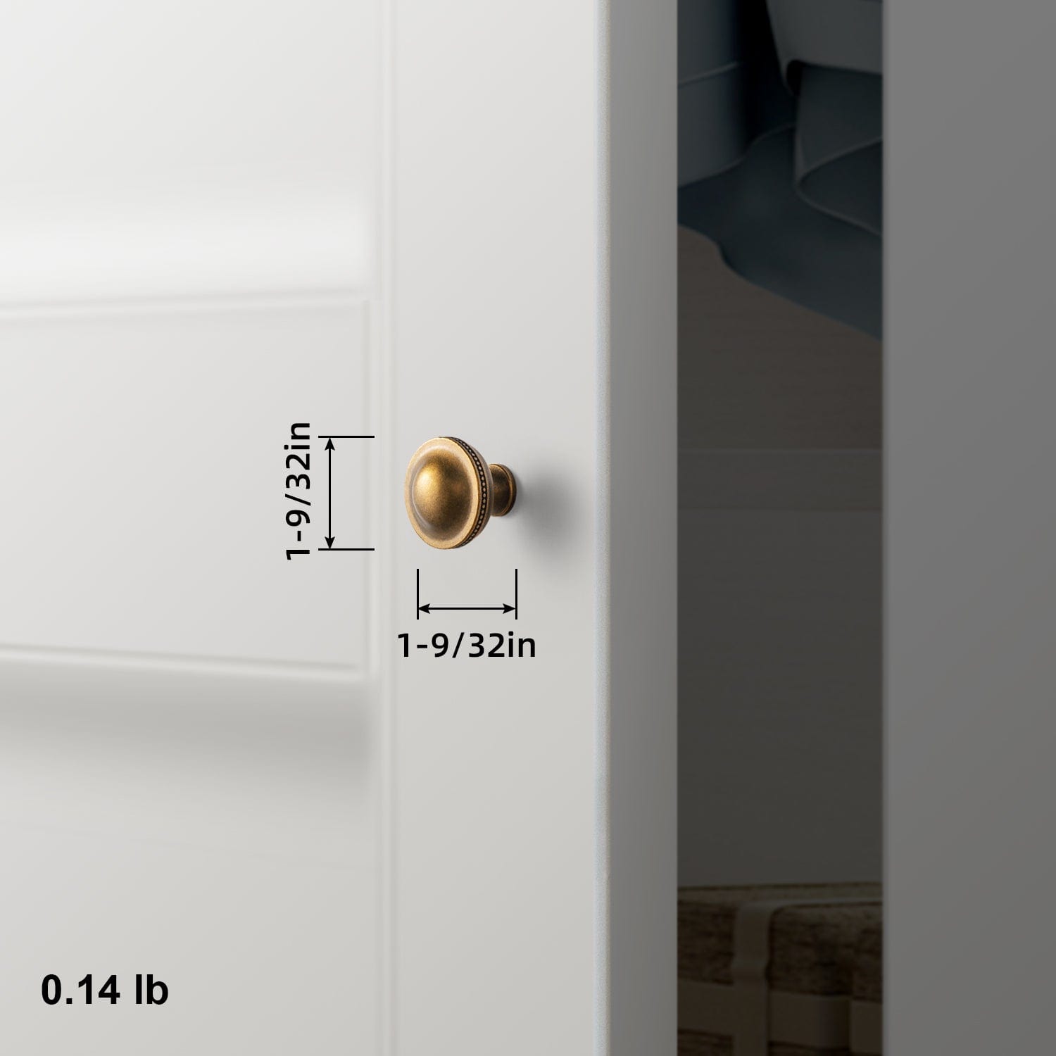 Goo-Ki Classic Antique Brass Cabinet Knobs with Beaded Edge Elegant Dome Drawer Knobs