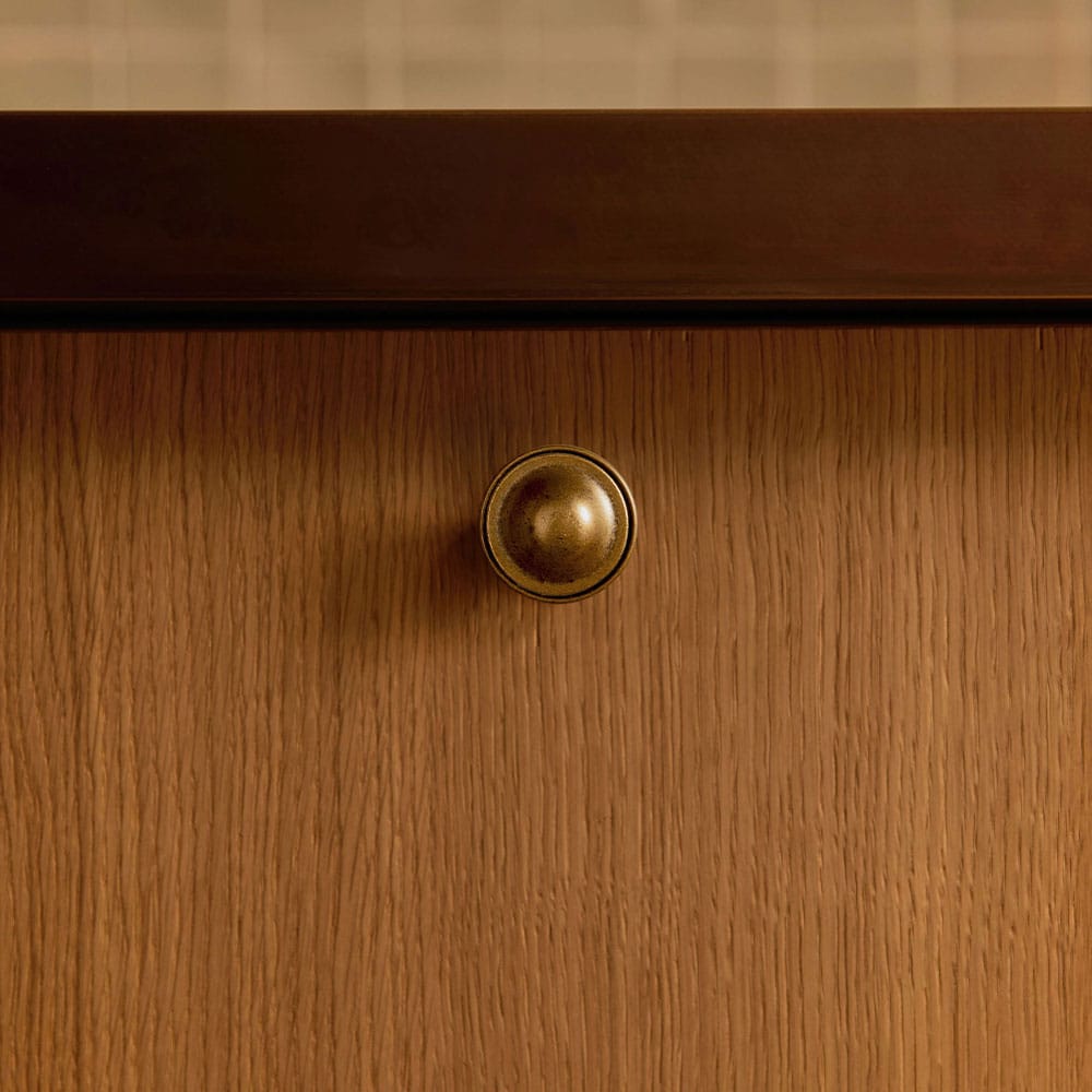 Goo-Ki Classic Antique Brass Cabinet Knobs with Beaded Edge Elegant Dome Drawer Knobs