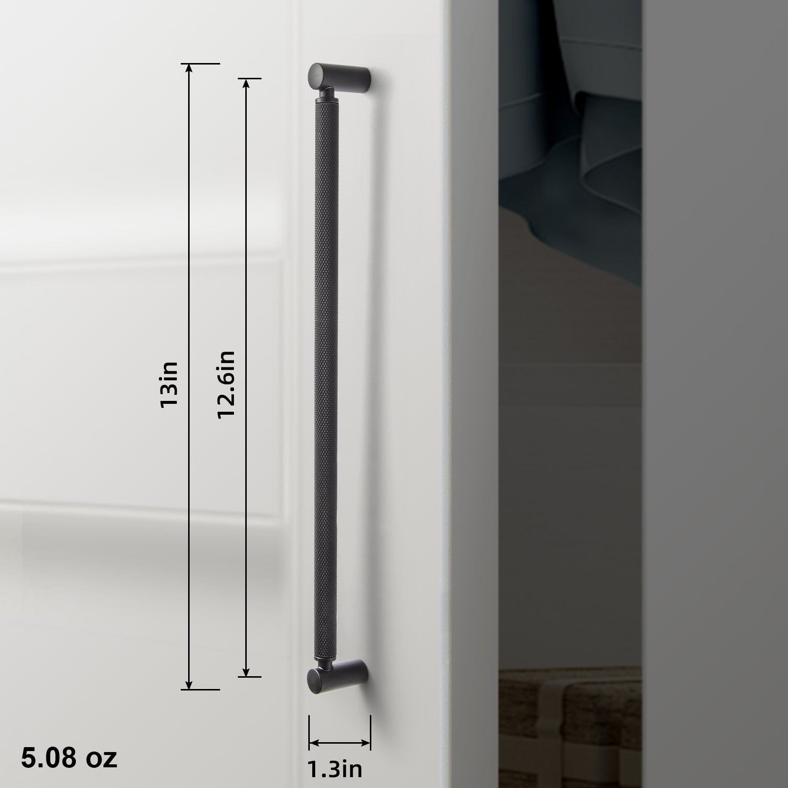 Goo-Ki Classic Bar-shaped Knurled Aluminium Drawer Pull Durable & Stylish Hardware for Furniture