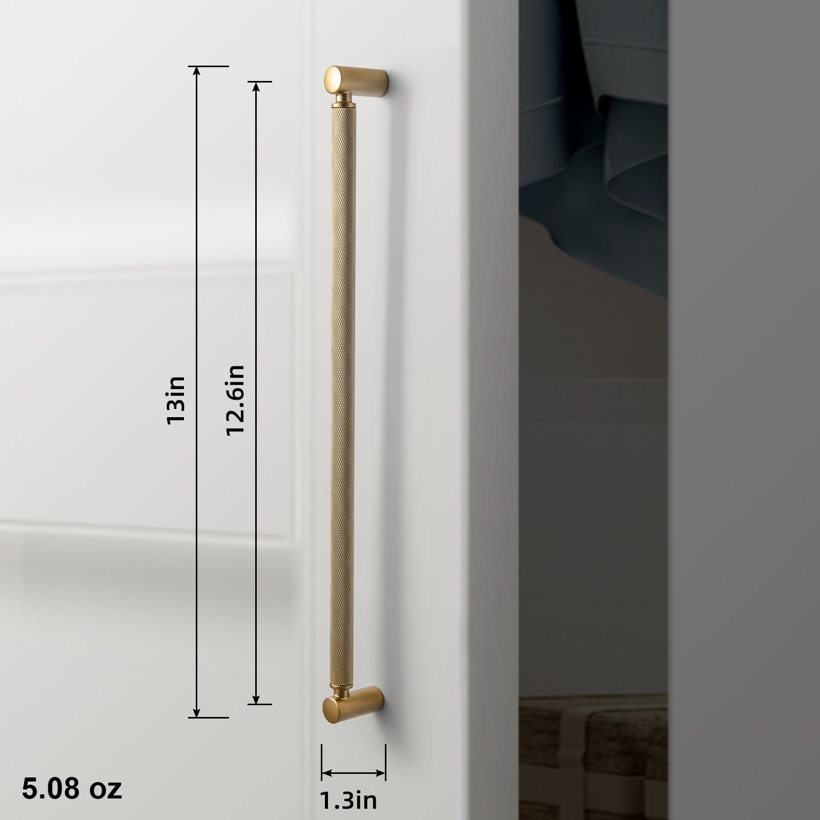 Goo-Ki Classic Bar-shaped Knurled Aluminium Drawer Pull Durable & Stylish Hardware for Furniture