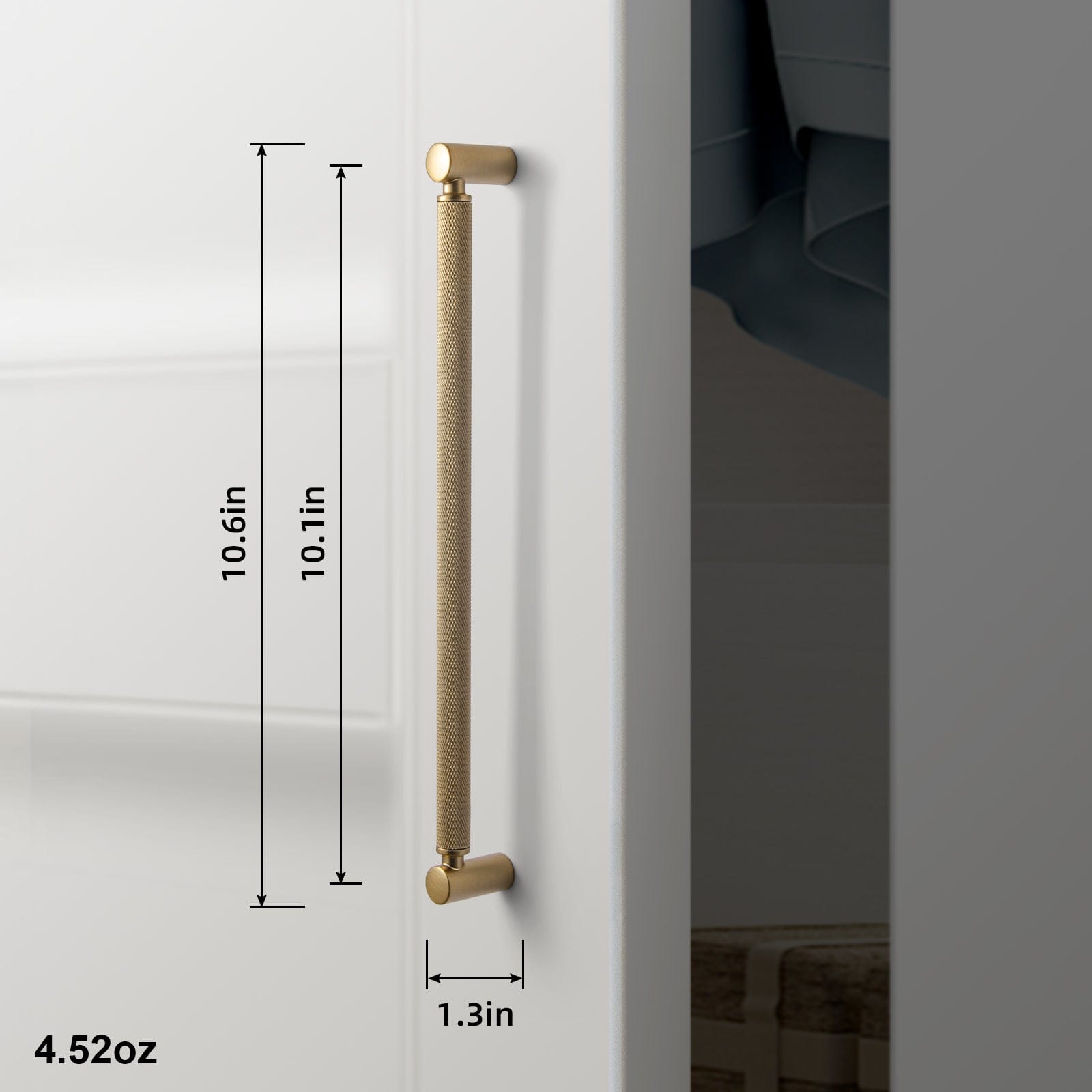 Goo-Ki Classic Bar-shaped Knurled Aluminium Drawer Pull Durable & Stylish Hardware for Furniture